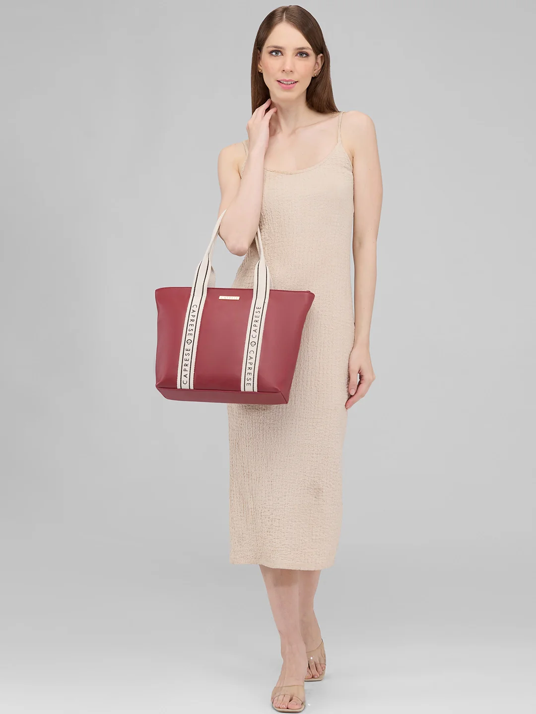 Caprese Nick Medium Maroon Tote Bag - Image 2