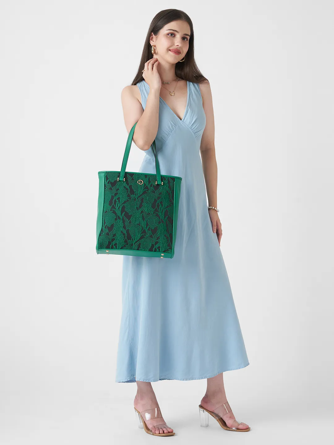 Caprese Nora Large Green Tote Bag - Image 7