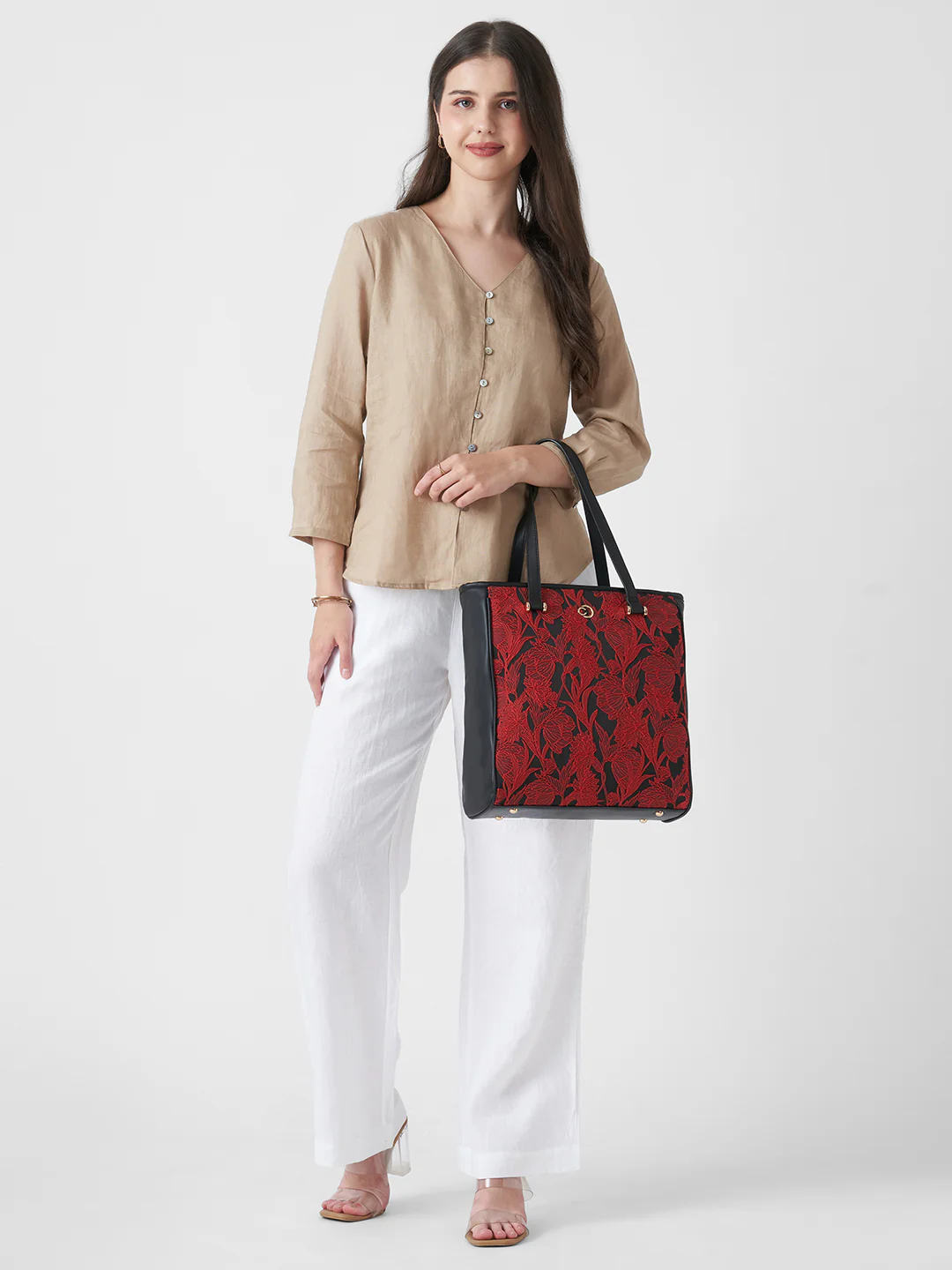 Caprese Nora Large Red Tote Bag - Image 7
