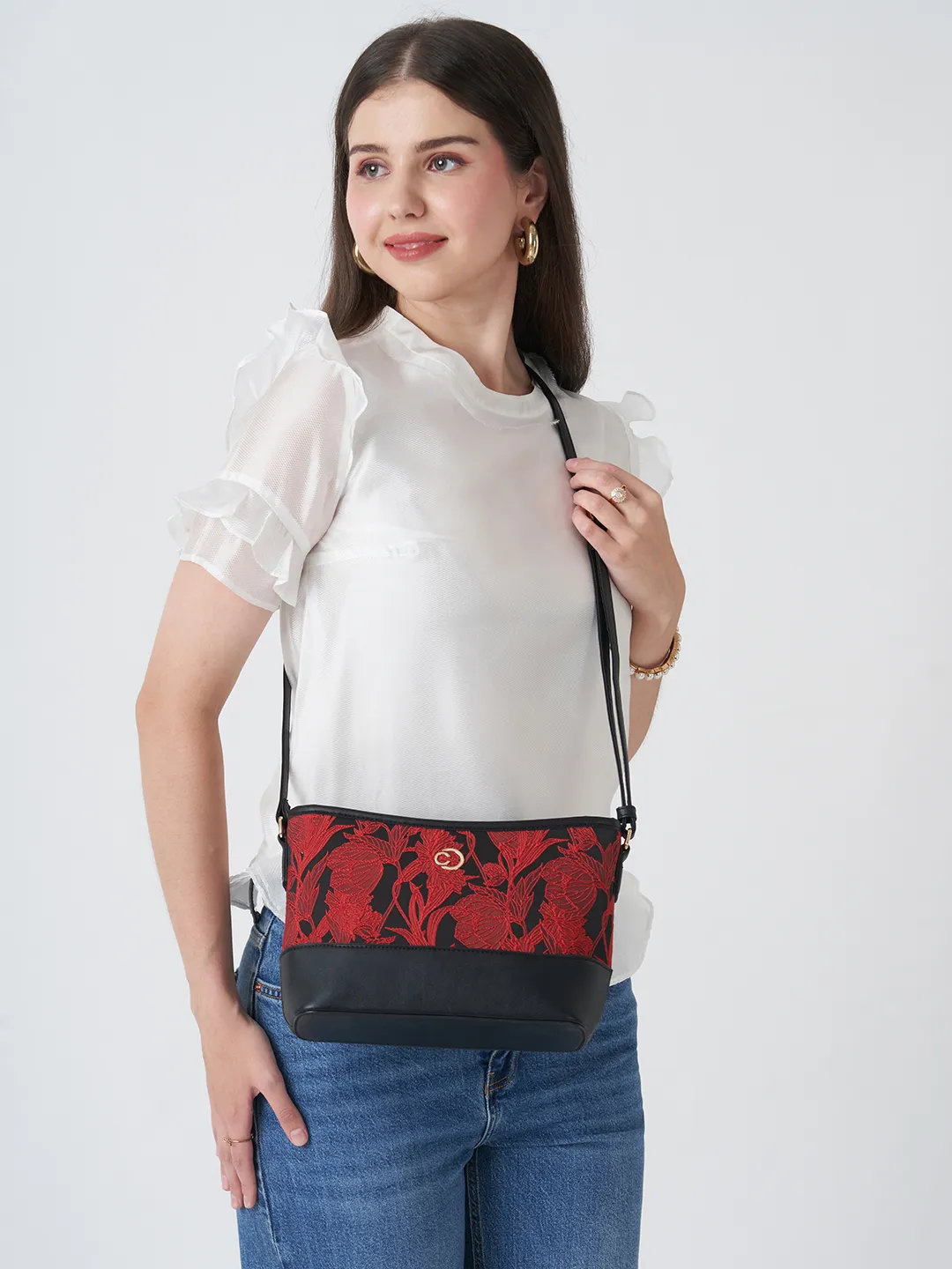 Caprese Nora Medium Red Sling Bag - Image 2