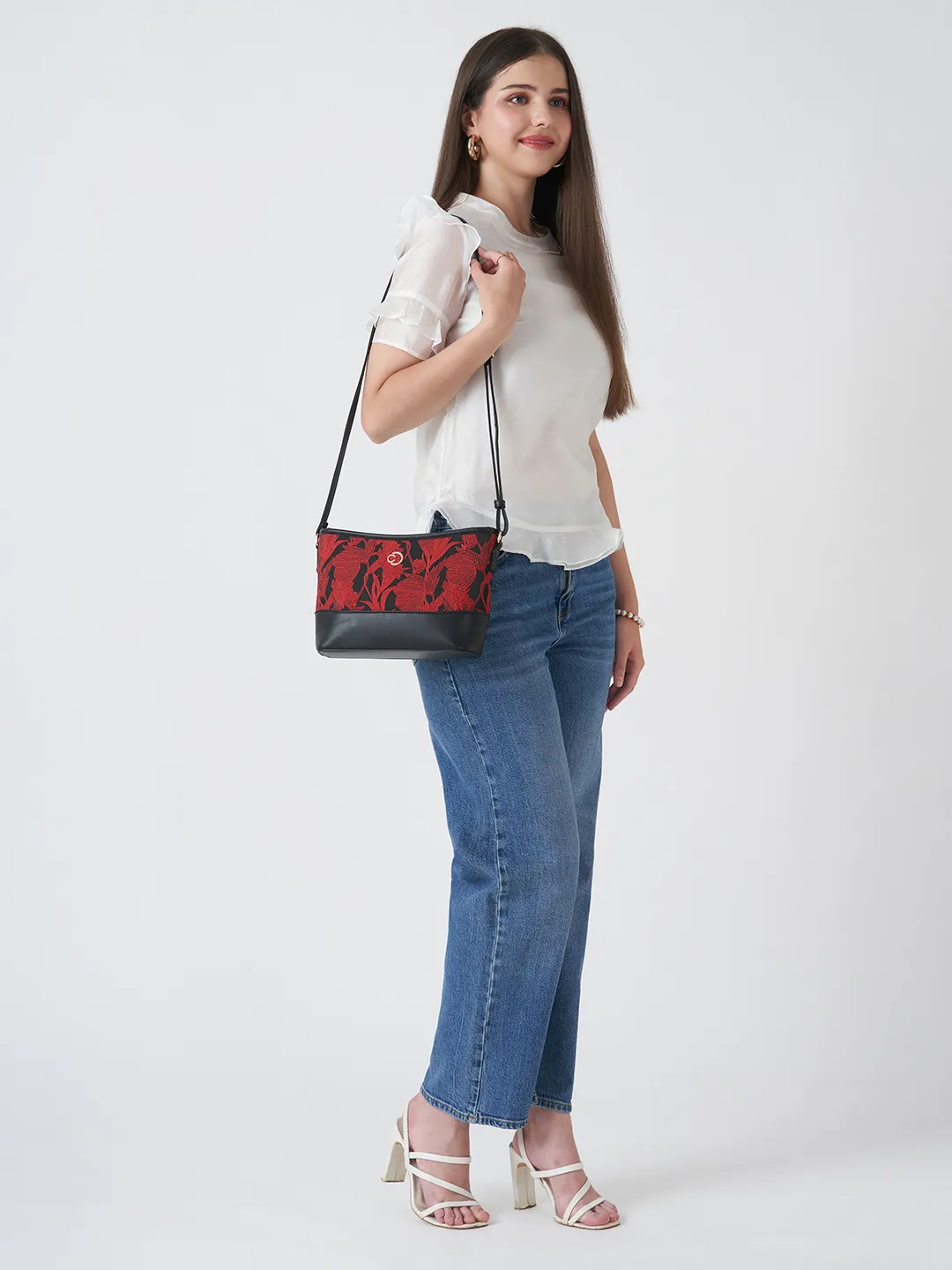 Caprese Nora Medium Red Sling Bag - Image 8