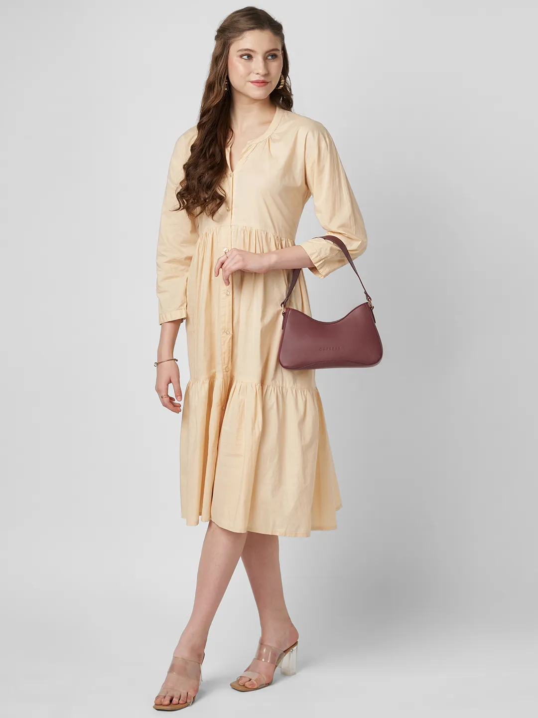 Caprese Olga Small Cherry Red Baguette Bag - Image 8
