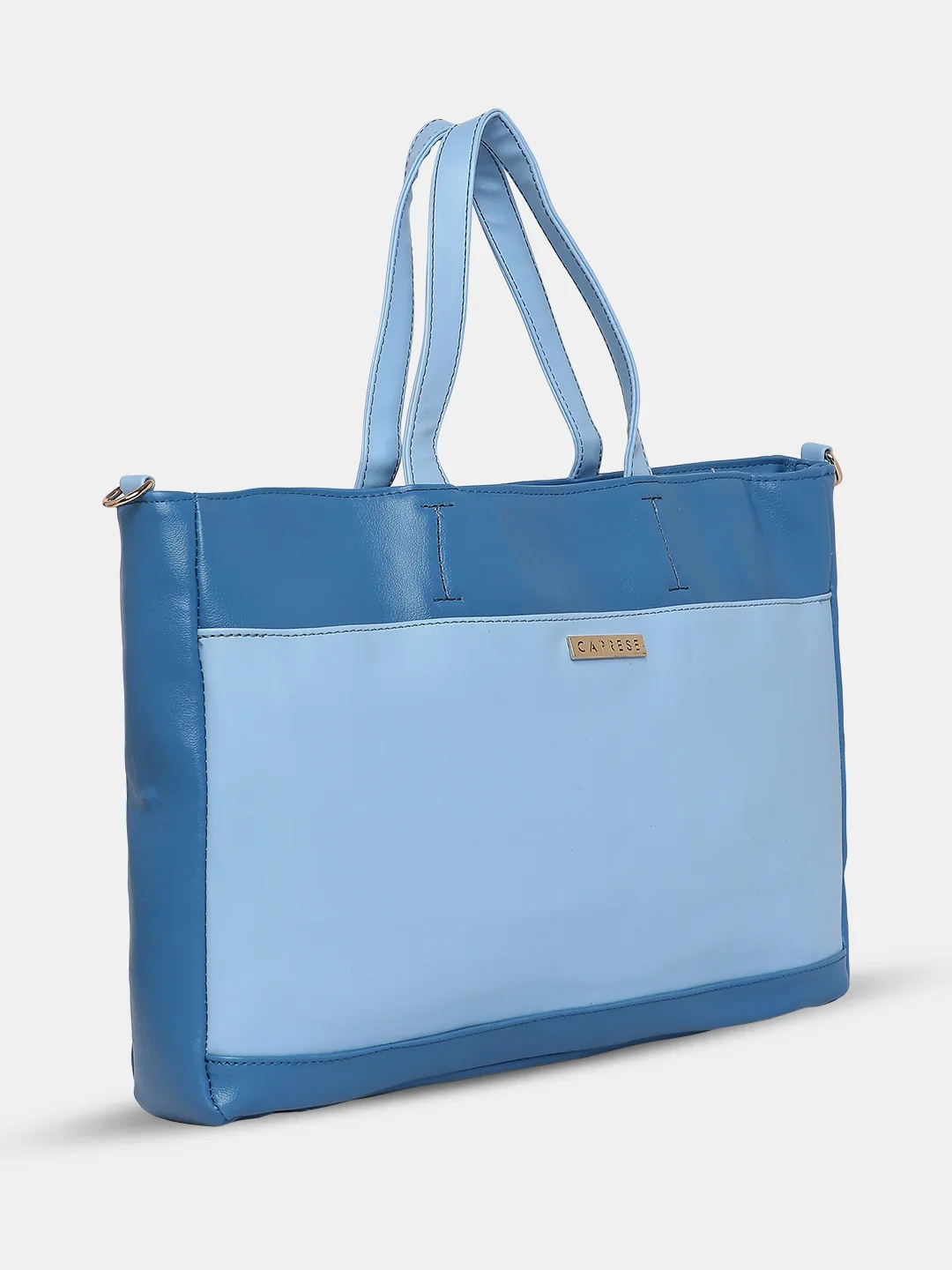 Caprese Ollie Large Cyan Laptop Satchel Bag - Image 4