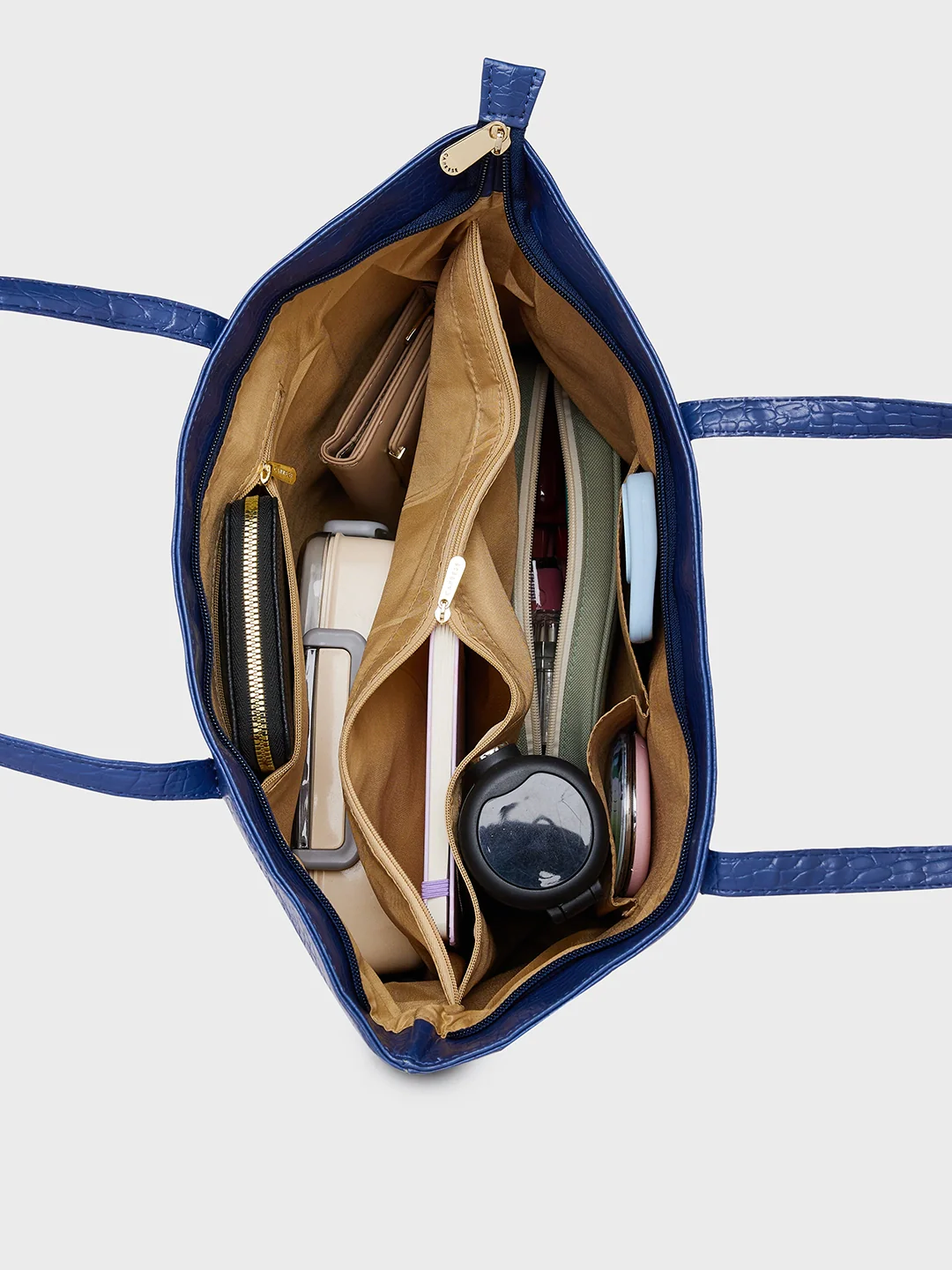 Caprese Oprah Large Navy Tote Bag - Image 8