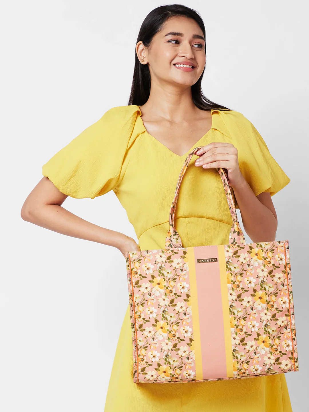 Caprese Orchid X Large Yellow Tote Bag - Image 5