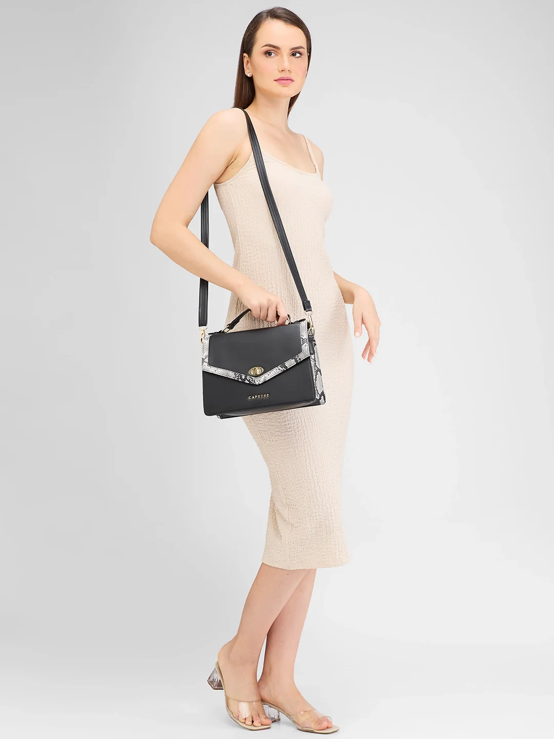Caprese Oriana Medium Black Sling Bag - Image 2
