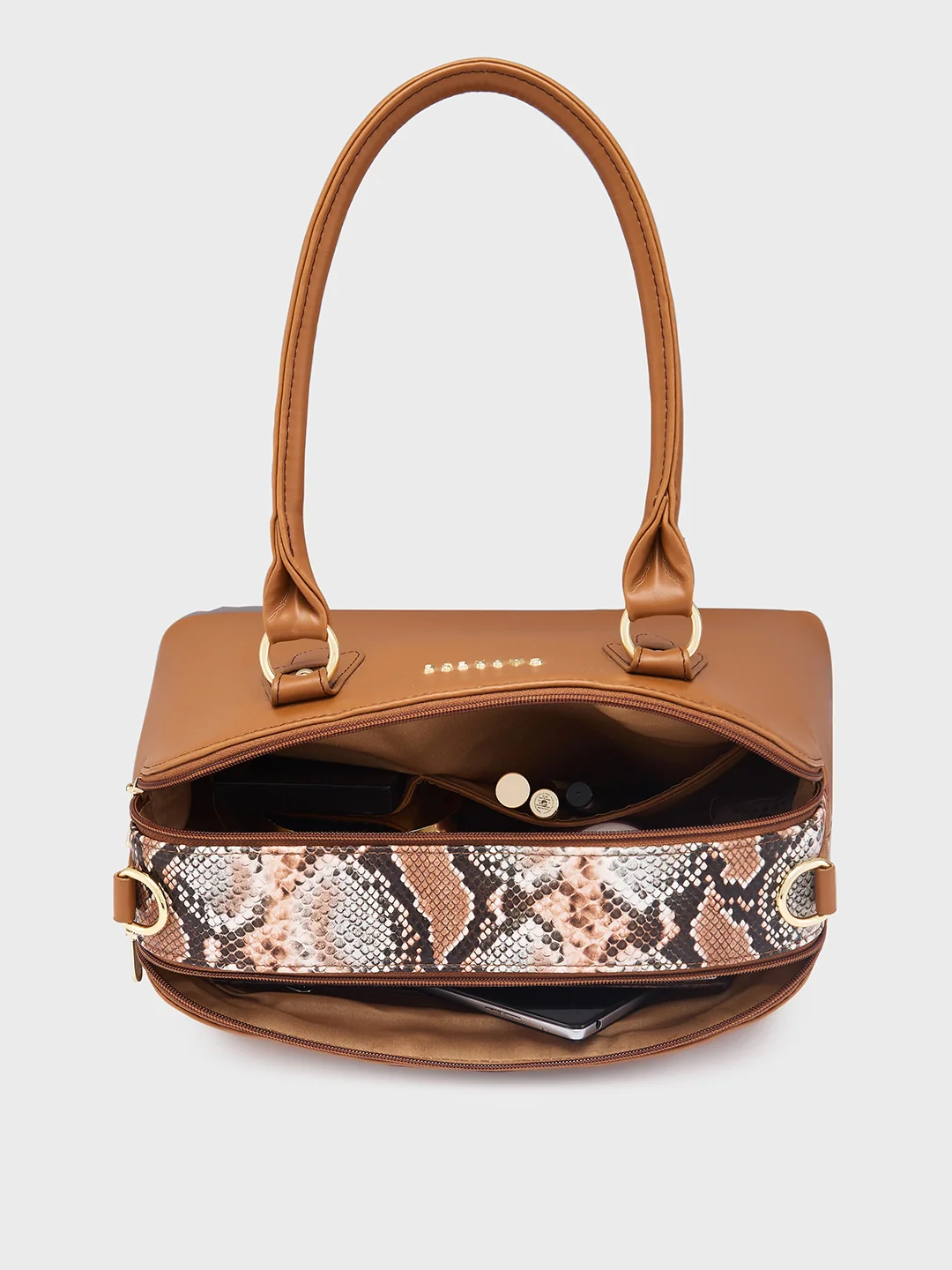 Caprese Oriana Medium Tan Satchel Bag - Image 8