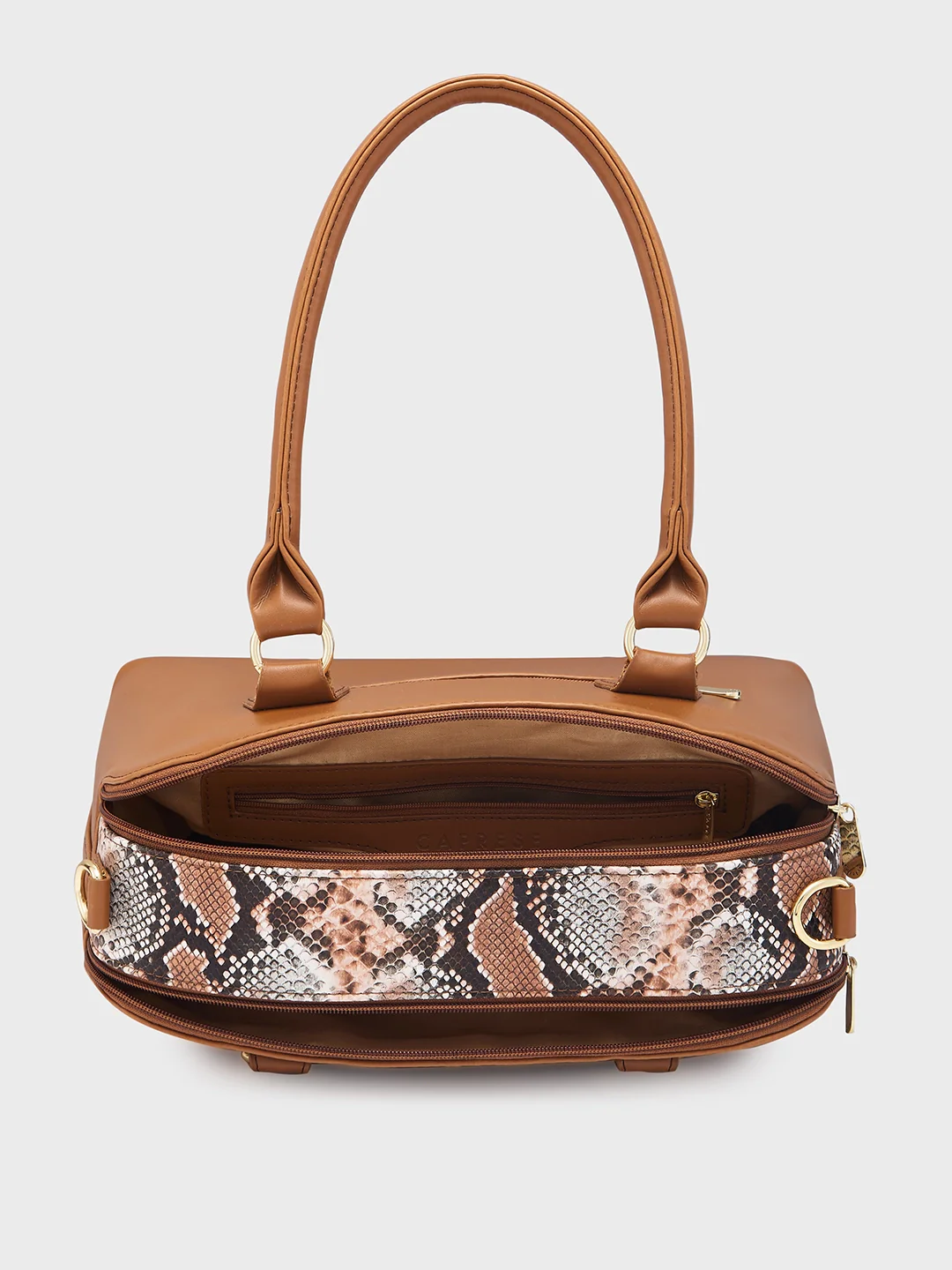 Caprese Oriana Medium Tan Satchel Bag - Image 9