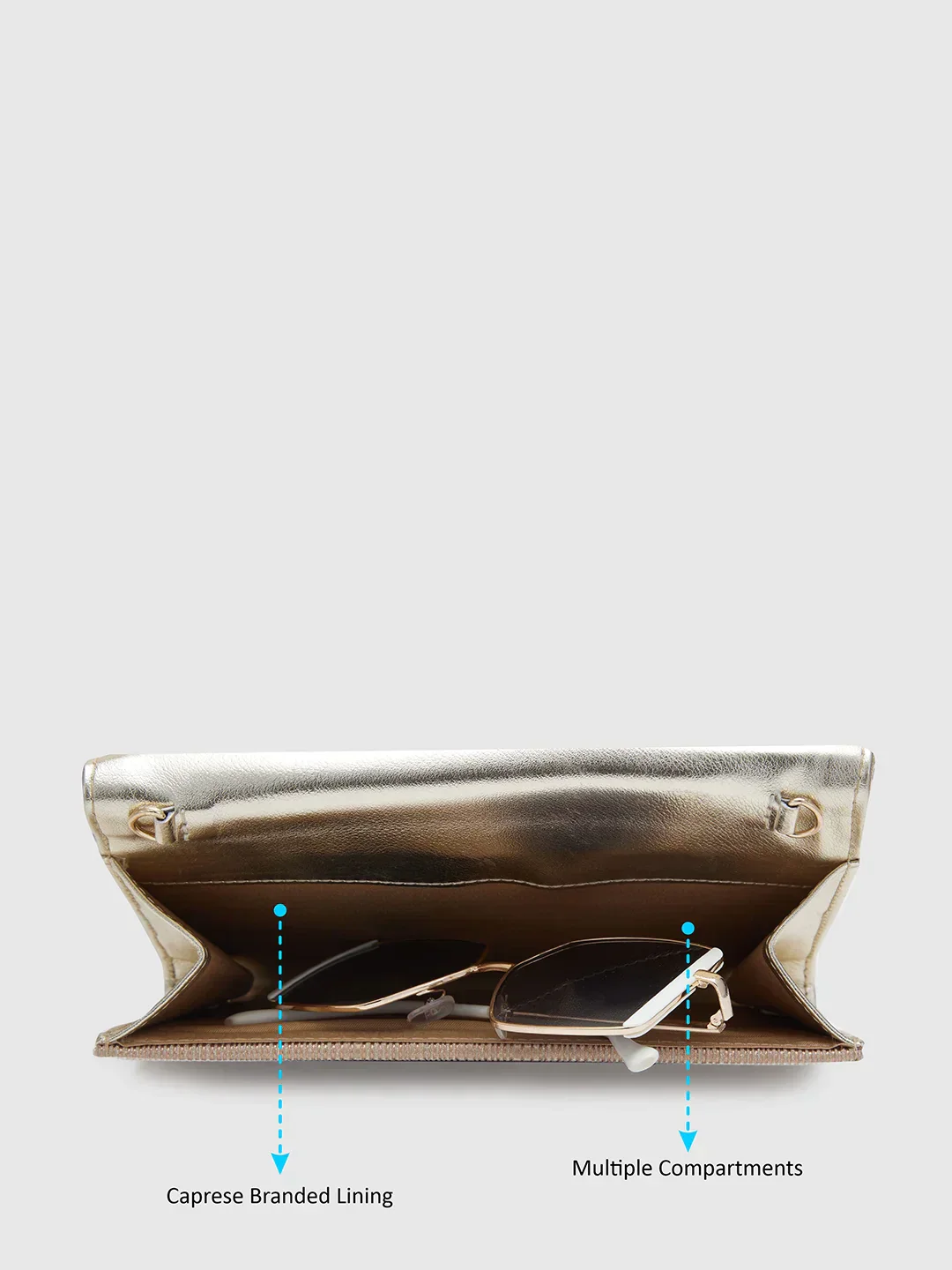 Caprese Party Bluma Medium Gold Clutch - Image 7