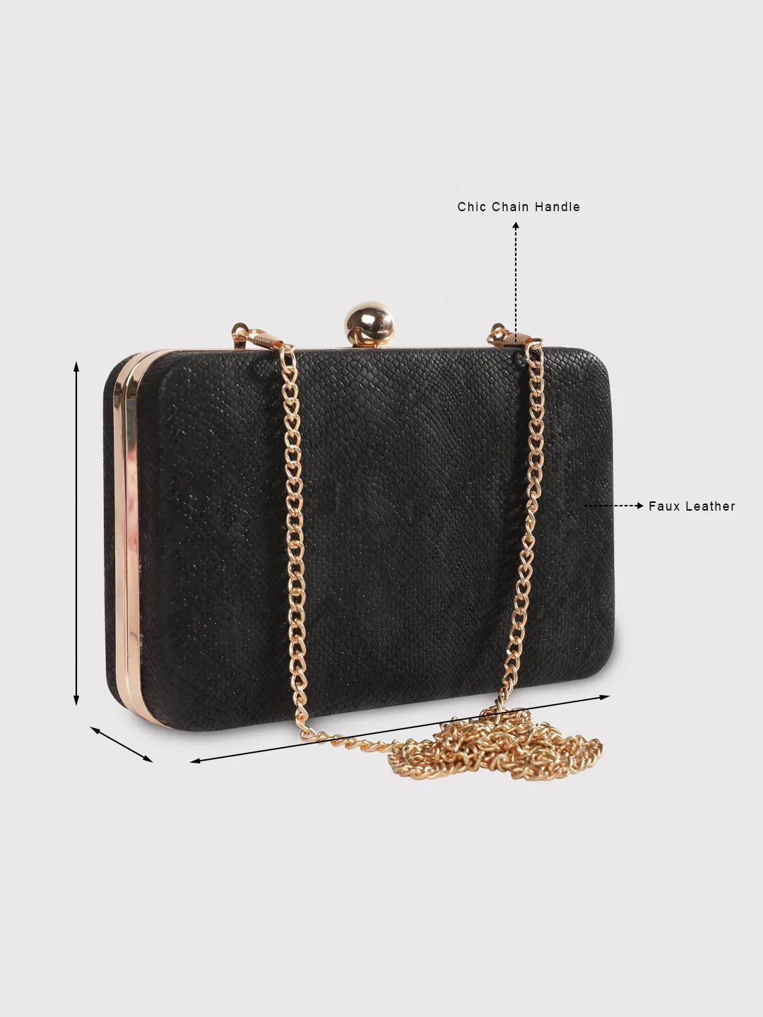 Caprese Party Lillie Medium Black Clutch - Image 4