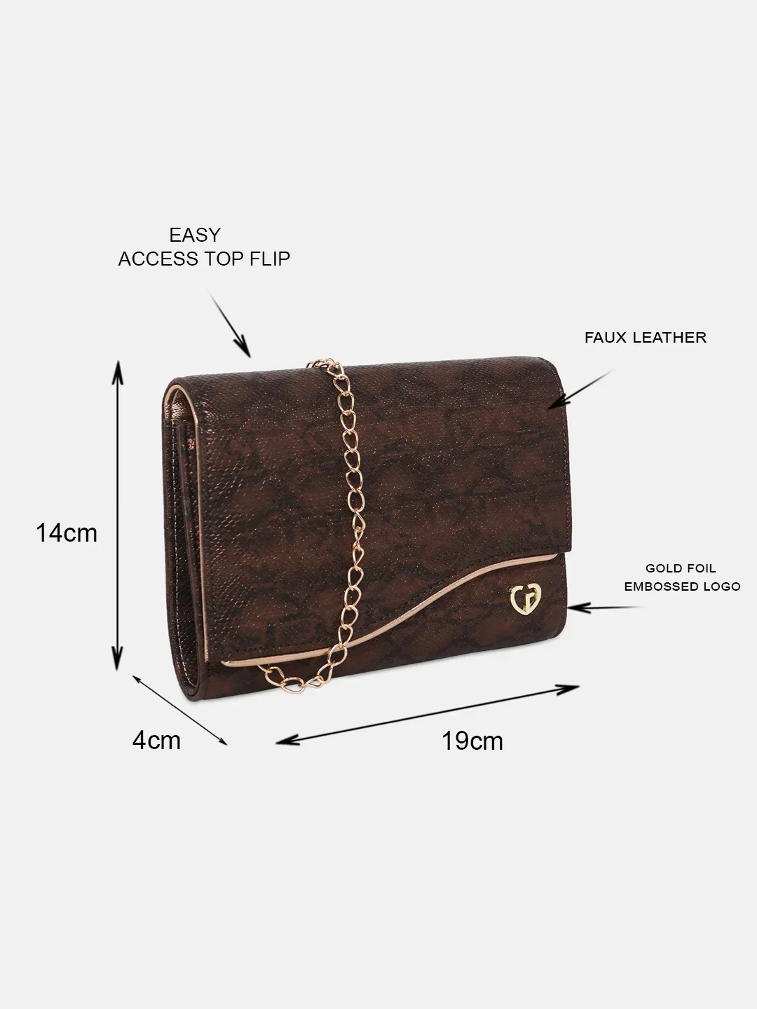 Caprese Party Merle Medium Brown Clutch - Image 12