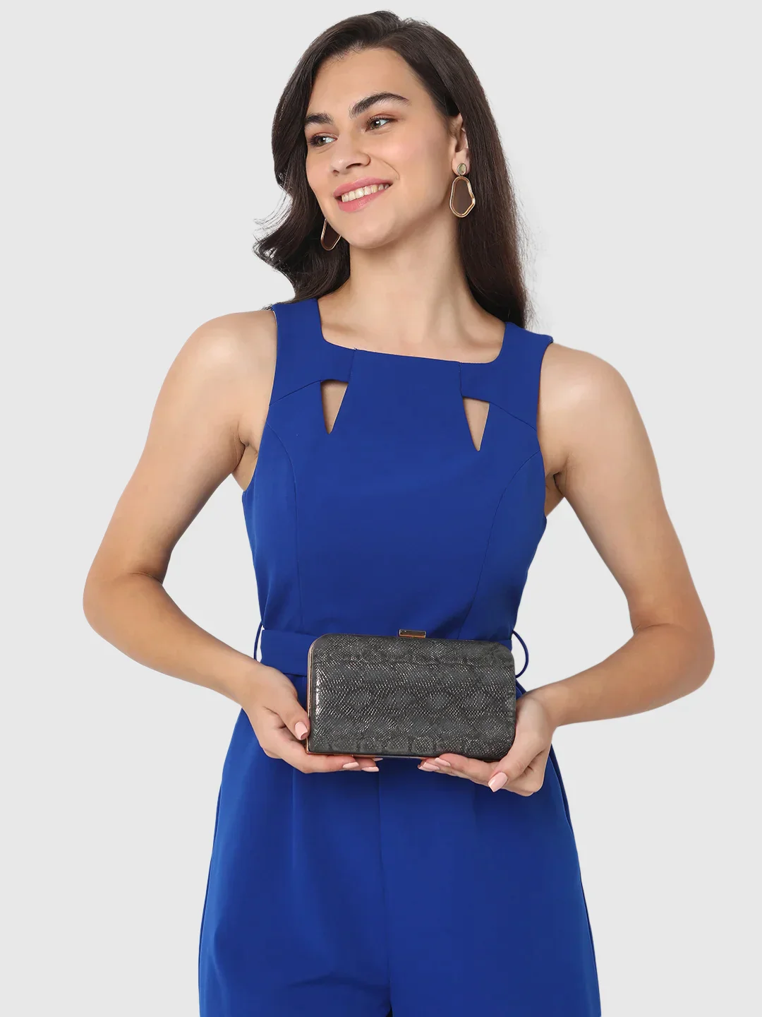 Caprese Party Teirra Medium Gunmetal Clutch - Image 3