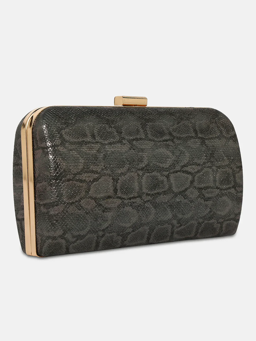 Caprese Party Teirra Medium Gunmetal Clutch - Image 4