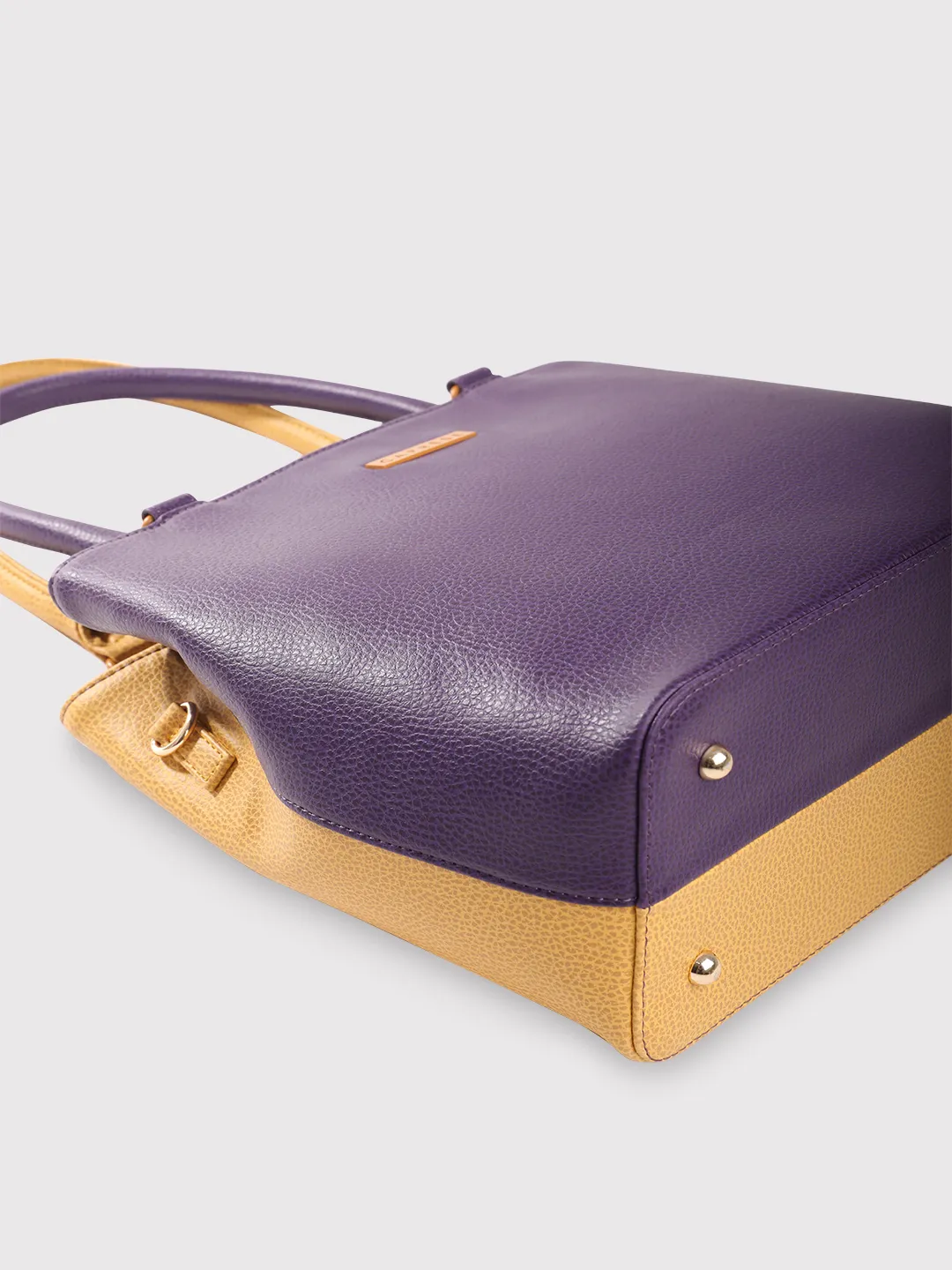 Caprese Pebble Medium Grape Yellow Tote Bag - Image 9