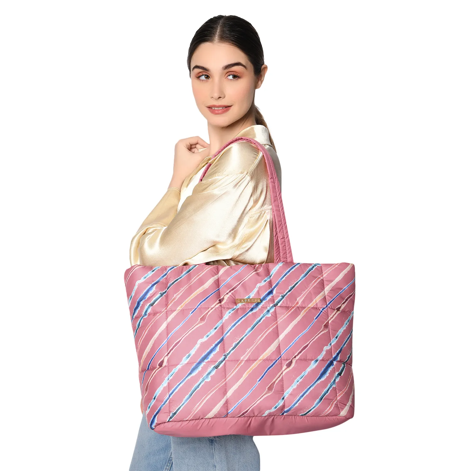 Caprese Pepper Large Coral Tote Bag - Image 3