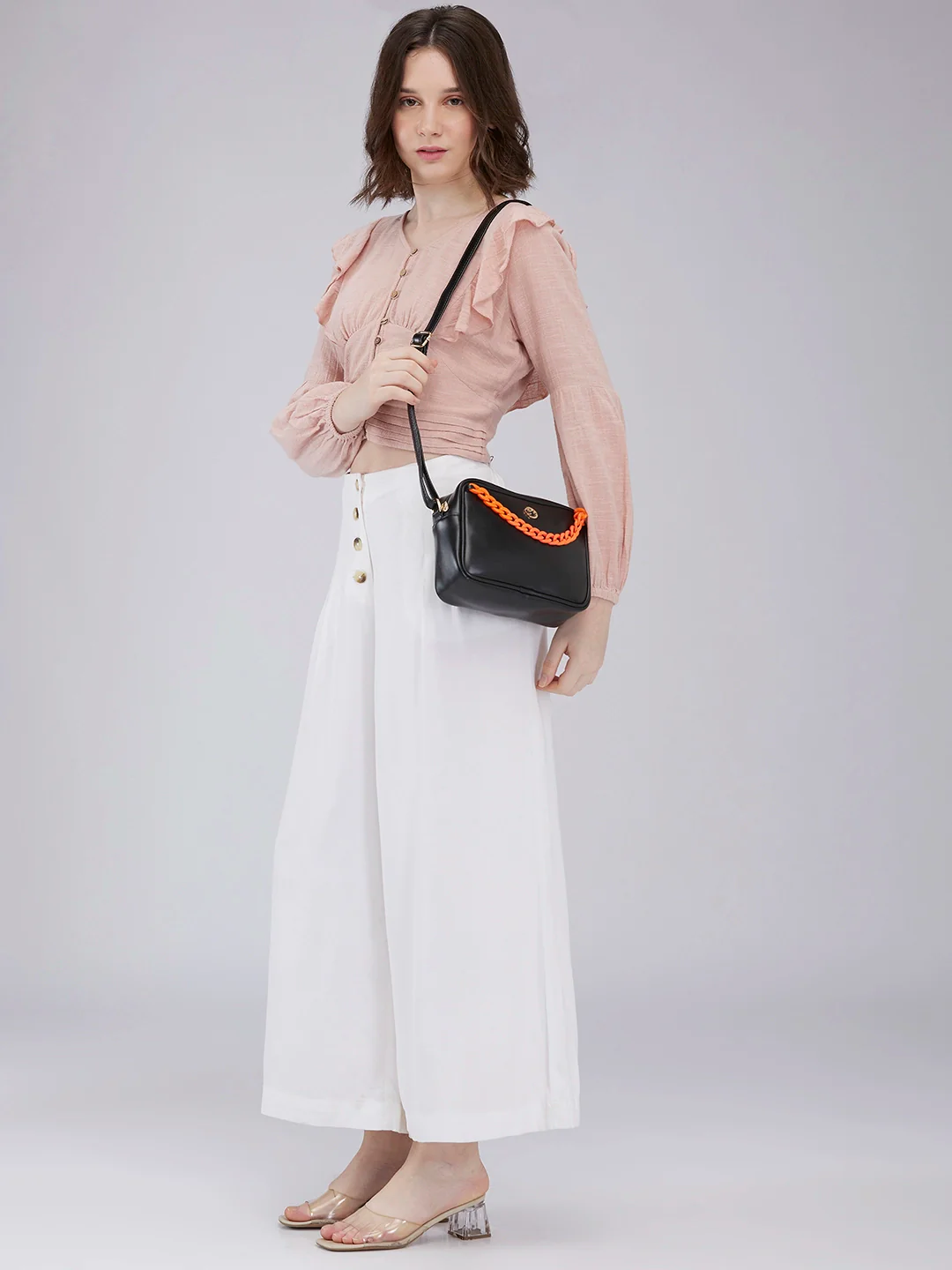 Caprese Perline Medium Black Sling Bag - Image 2
