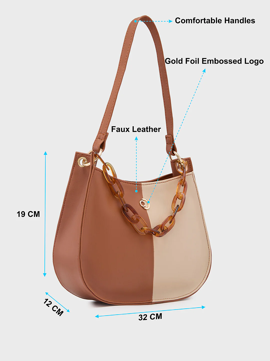 Caprese Perline Small Tan Hobo Bag - Image 7