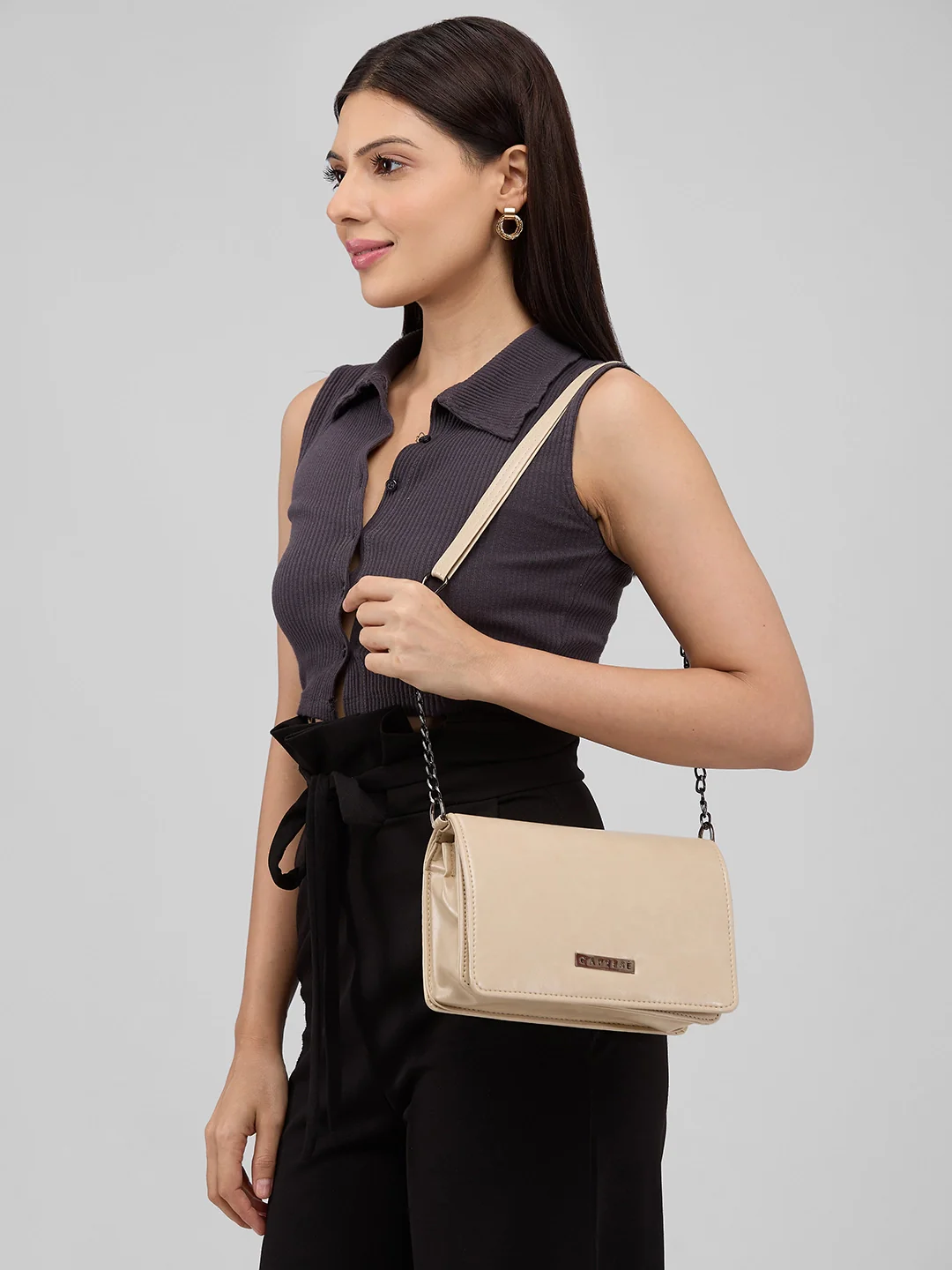 Caprese Piko Medium Beige Sling Bag - Image 2
