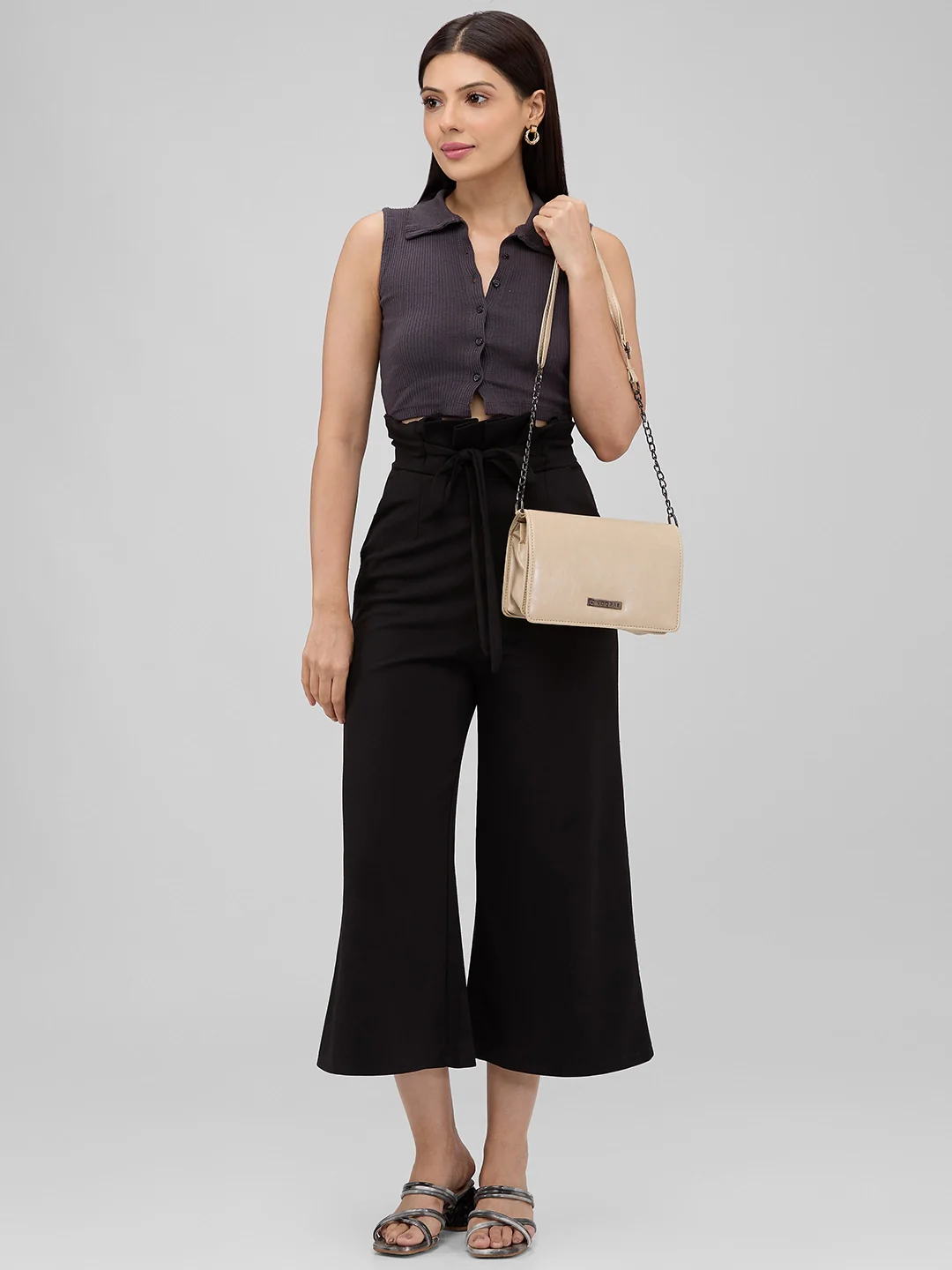 Caprese Piko Medium Beige Sling Bag - Image 7