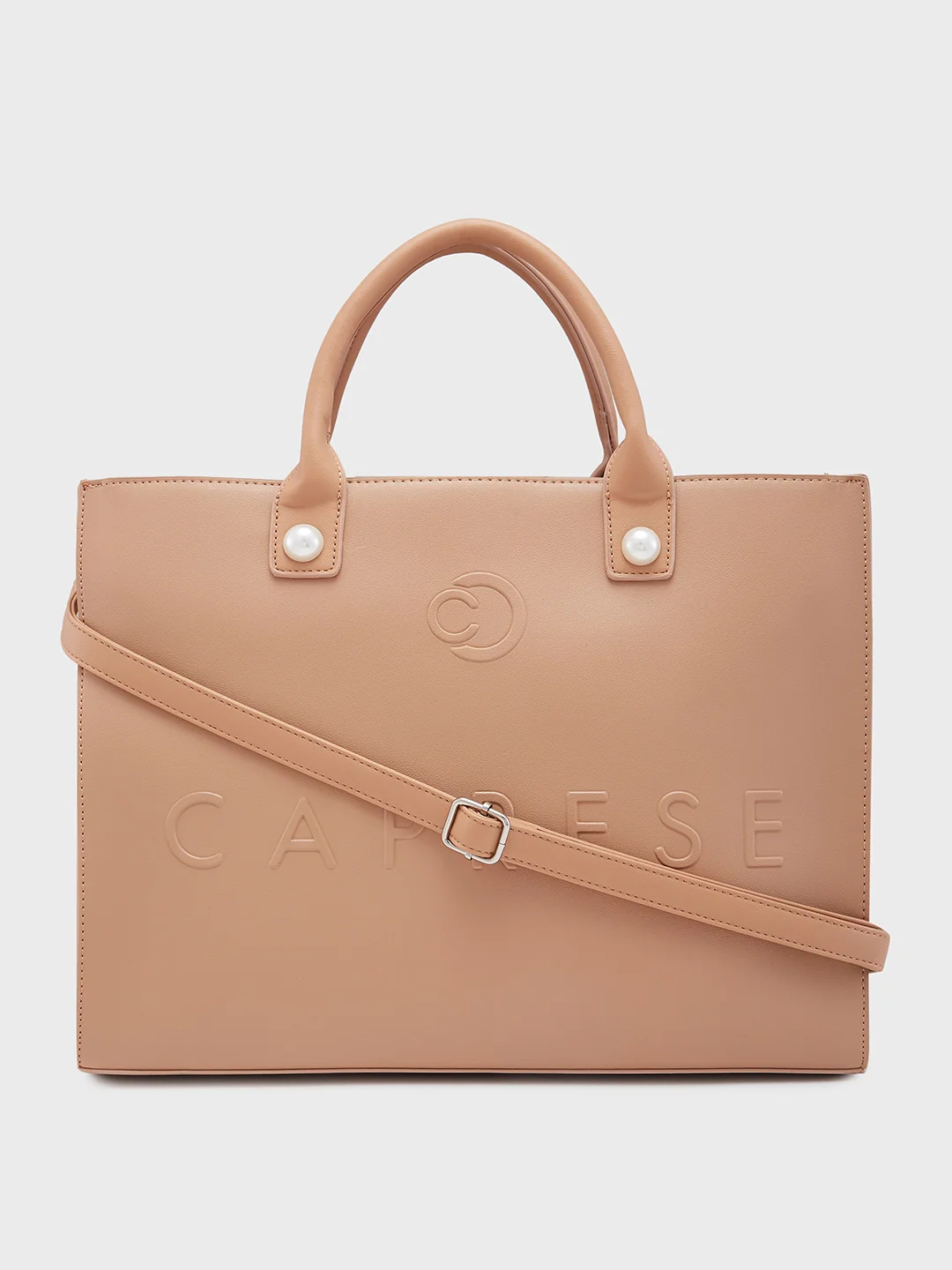 Caprese Pink Cloud Large Brown Tote Bag - Image 14