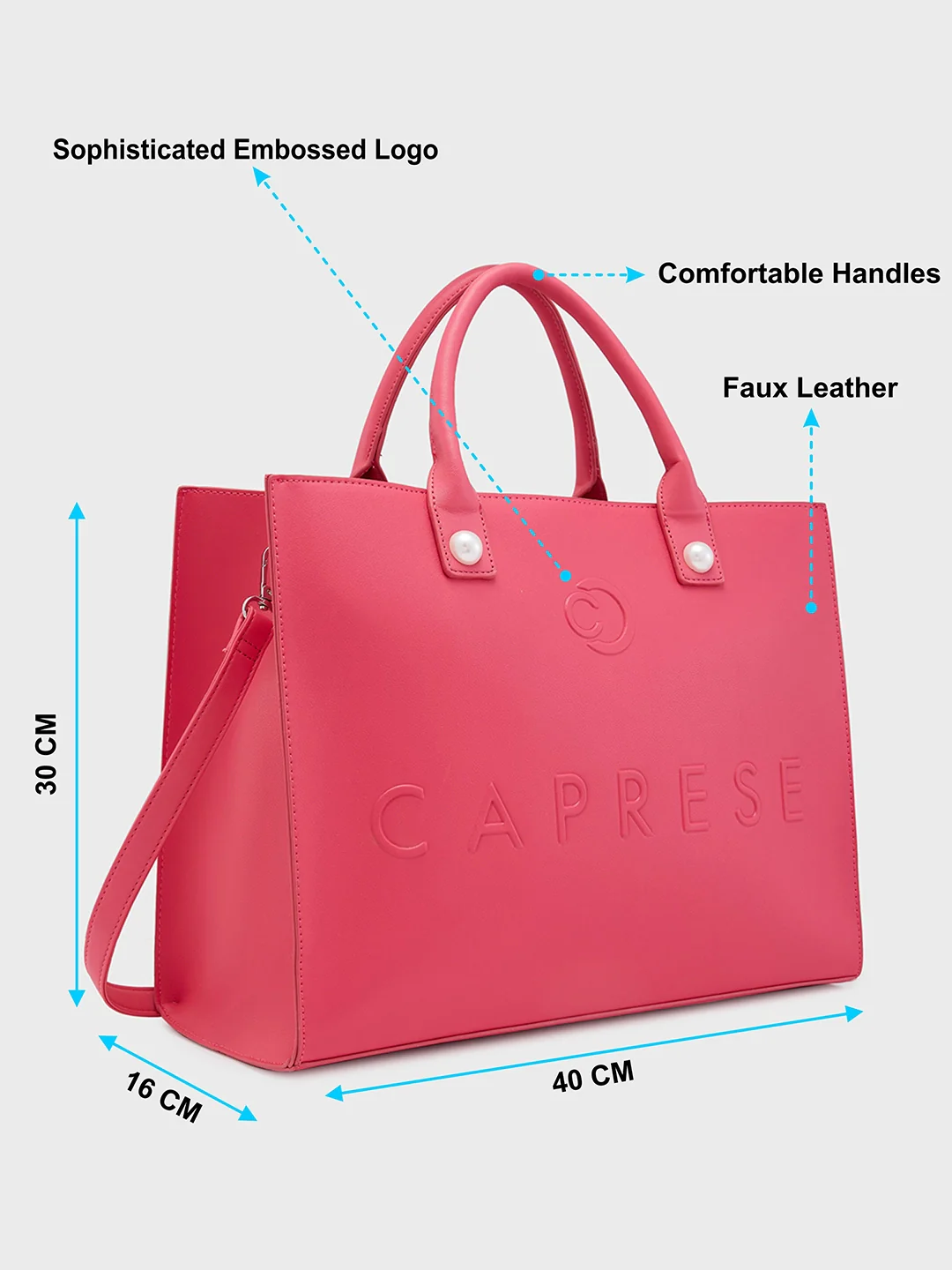 Caprese Pink Cloud Large Pink Tote Bag - Image 7