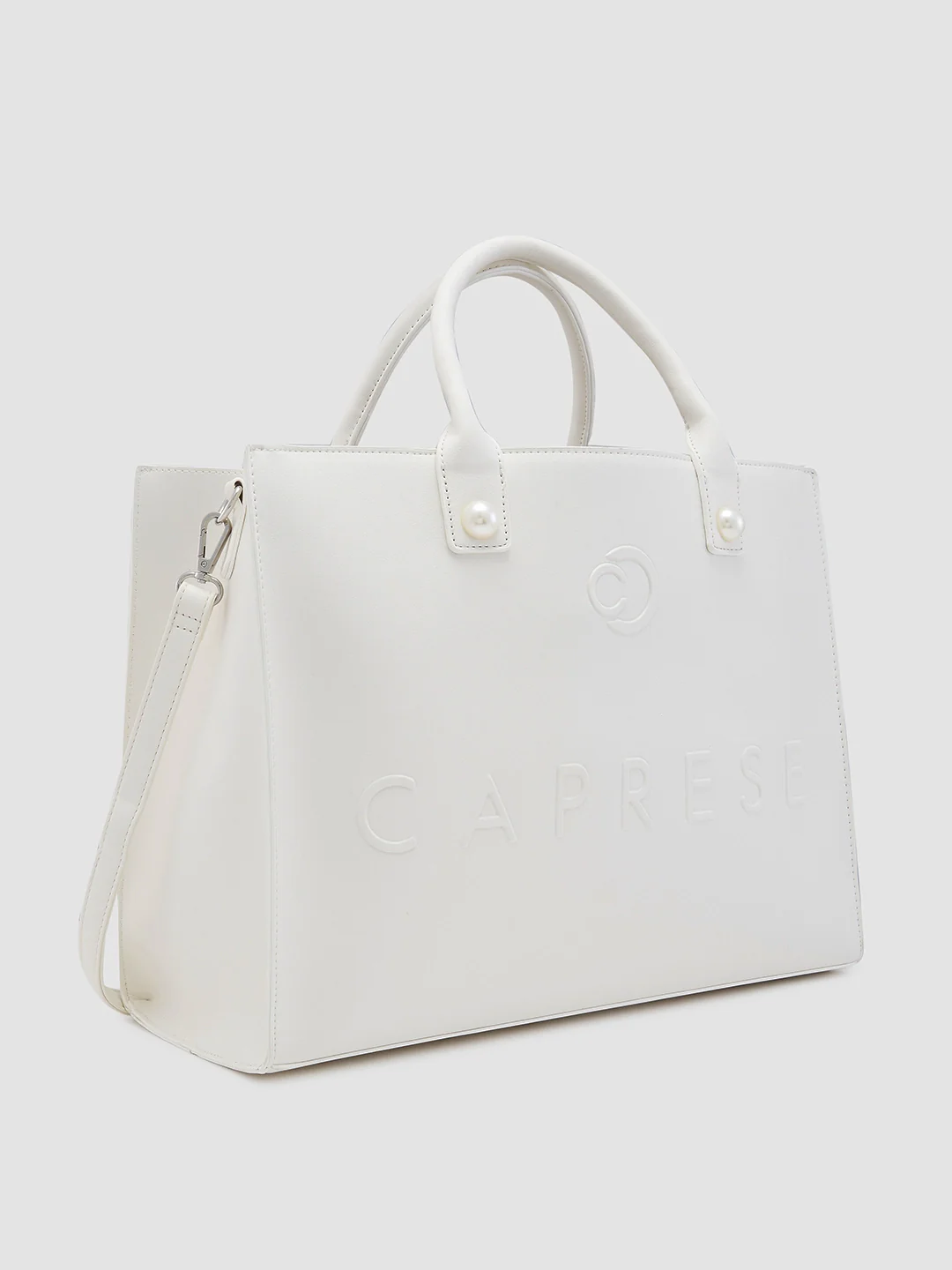 Caprese Pink Cloud Large White Tote Bag - Image 5