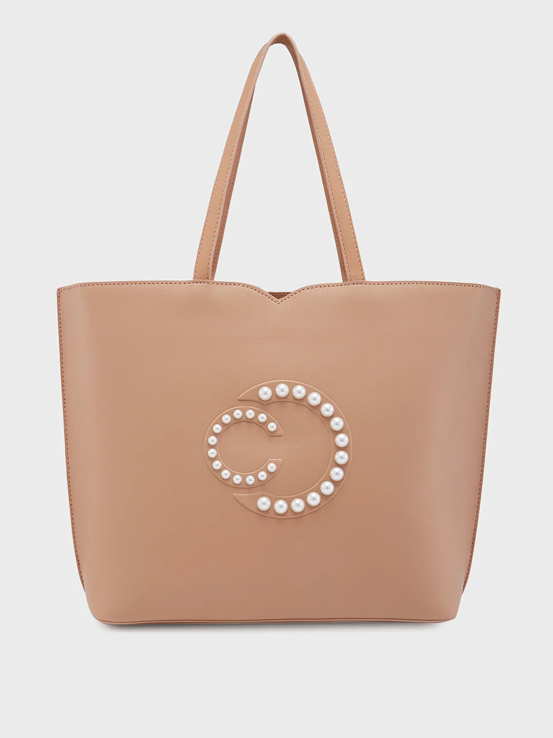 Caprese Pink Cloud Medium Brown Tote Bag