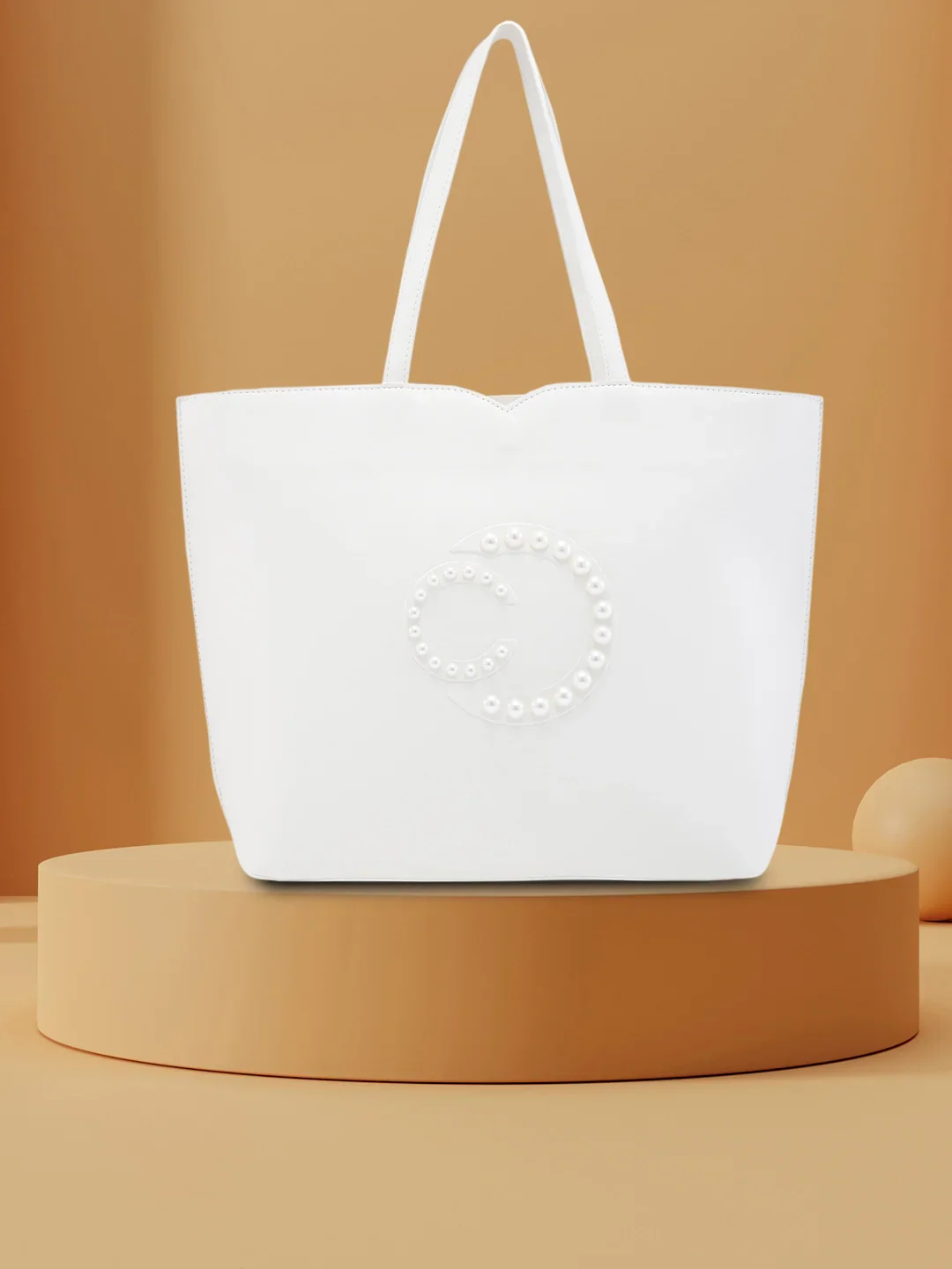 Caprese Pink Cloud Medium White Tote Bag - Image 2