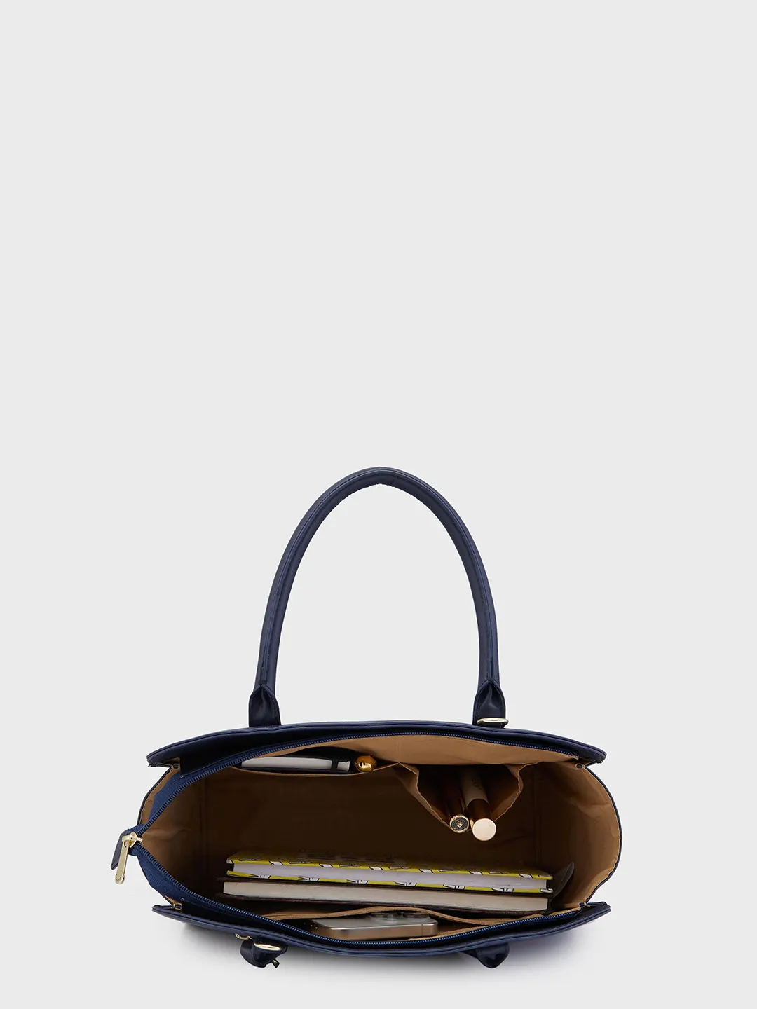 Caprese Poppy Medium Navy Satchel Bag - Image 10