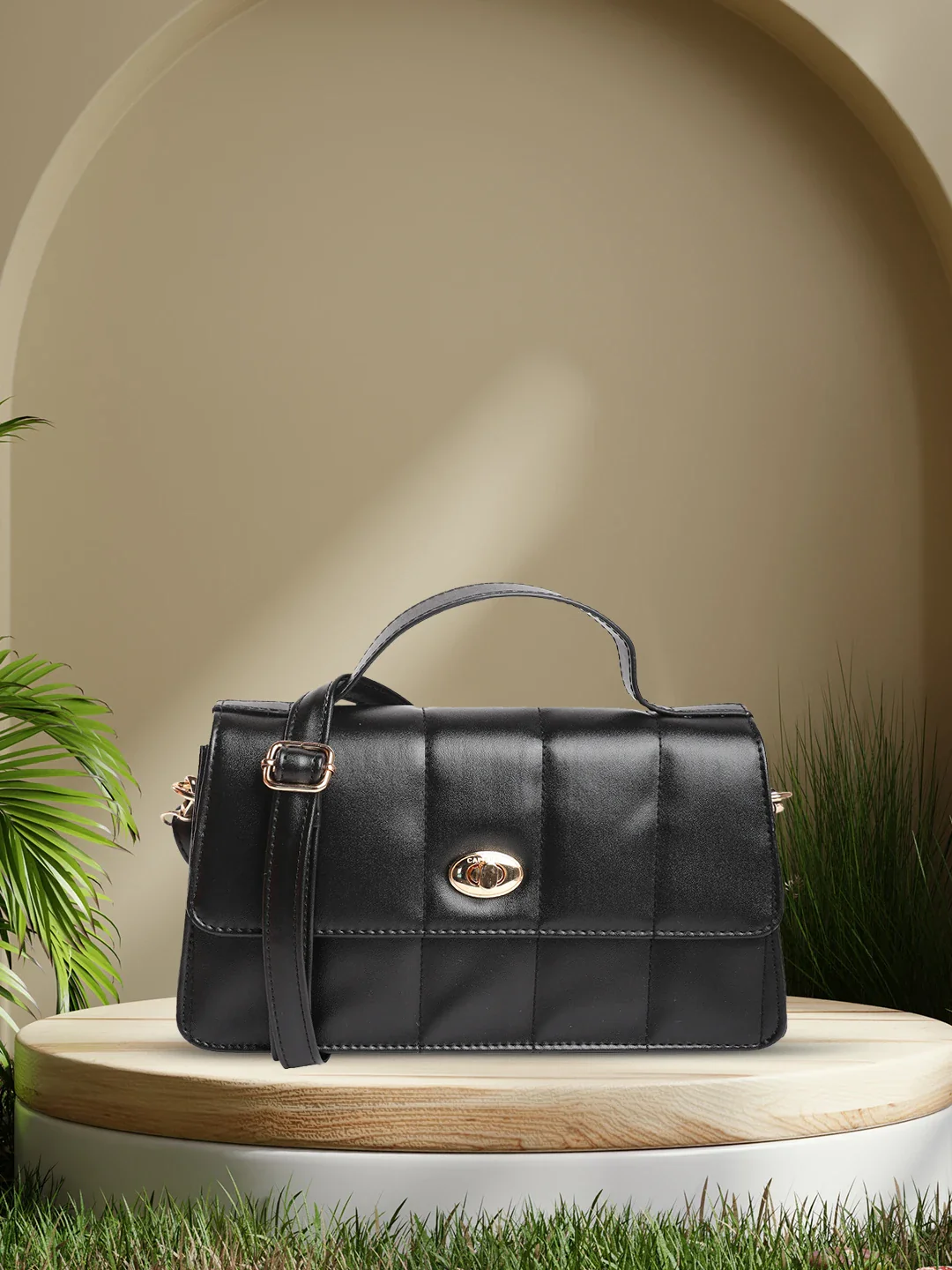 Caprese Poppy Medium Black Sling Bag - Image 2