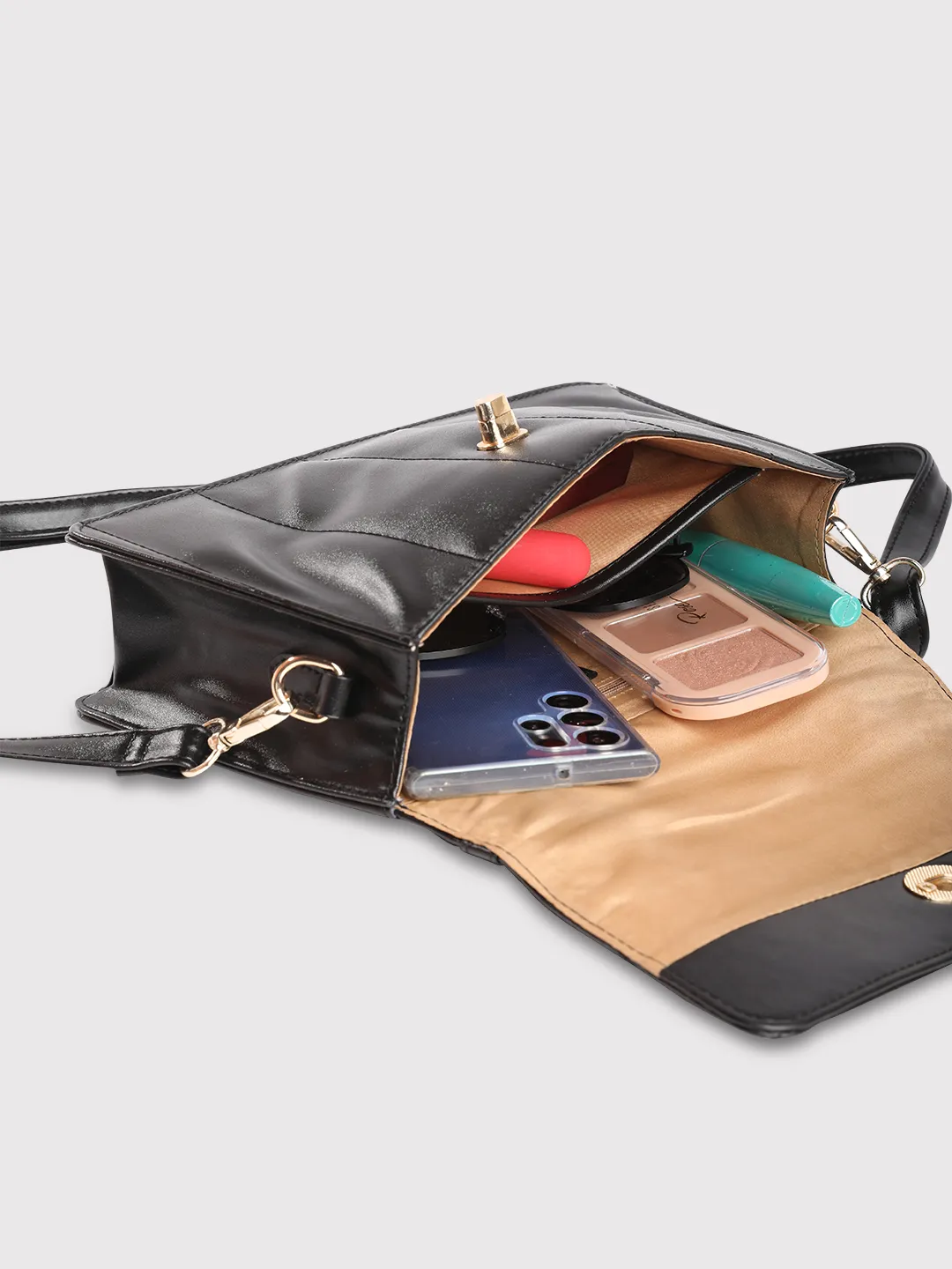 Caprese Poppy Medium Black Sling Bag - Image 8