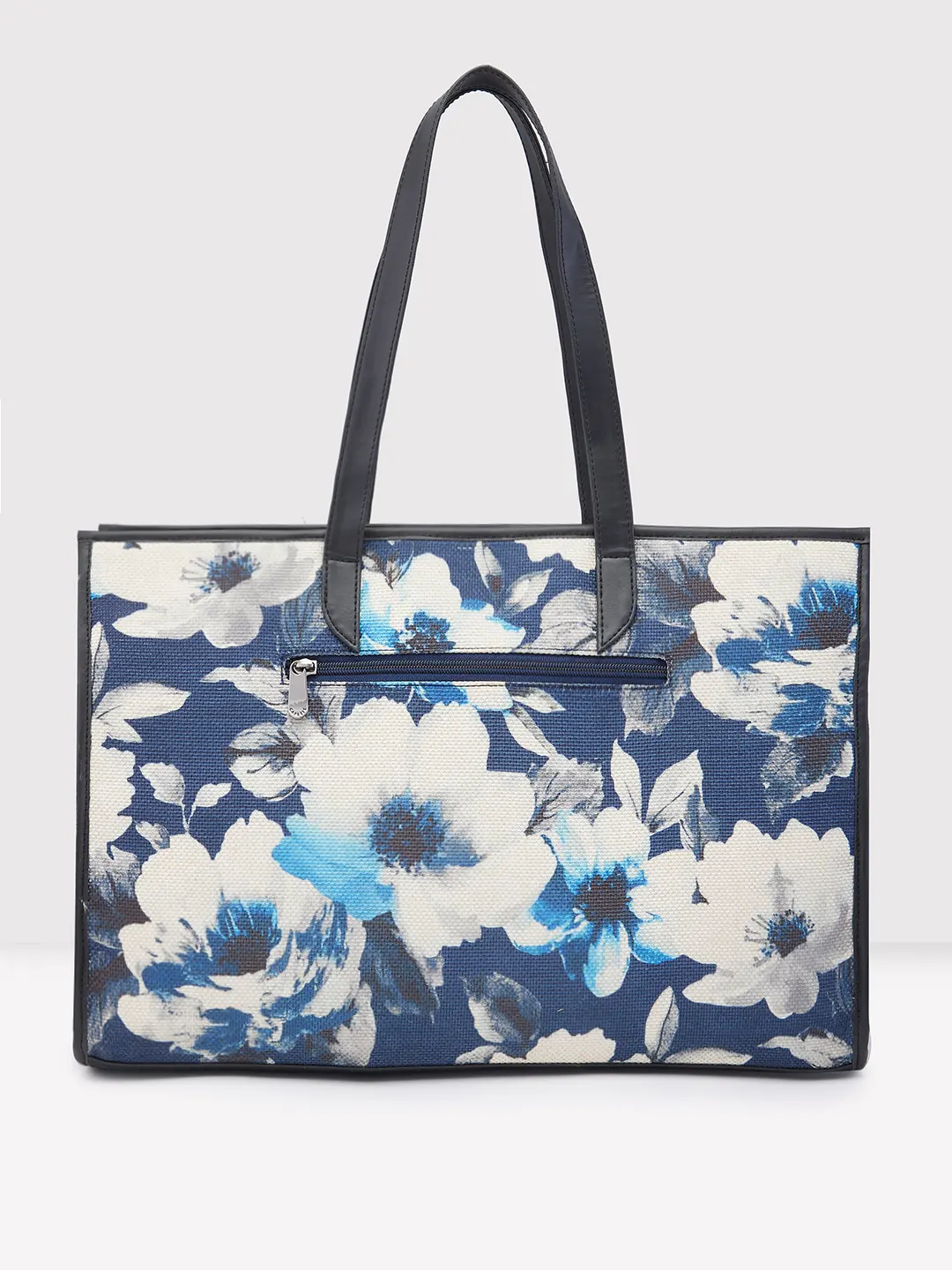 Caprese Poppy Medium Printed Dark Blue Tote Bag - Image 3