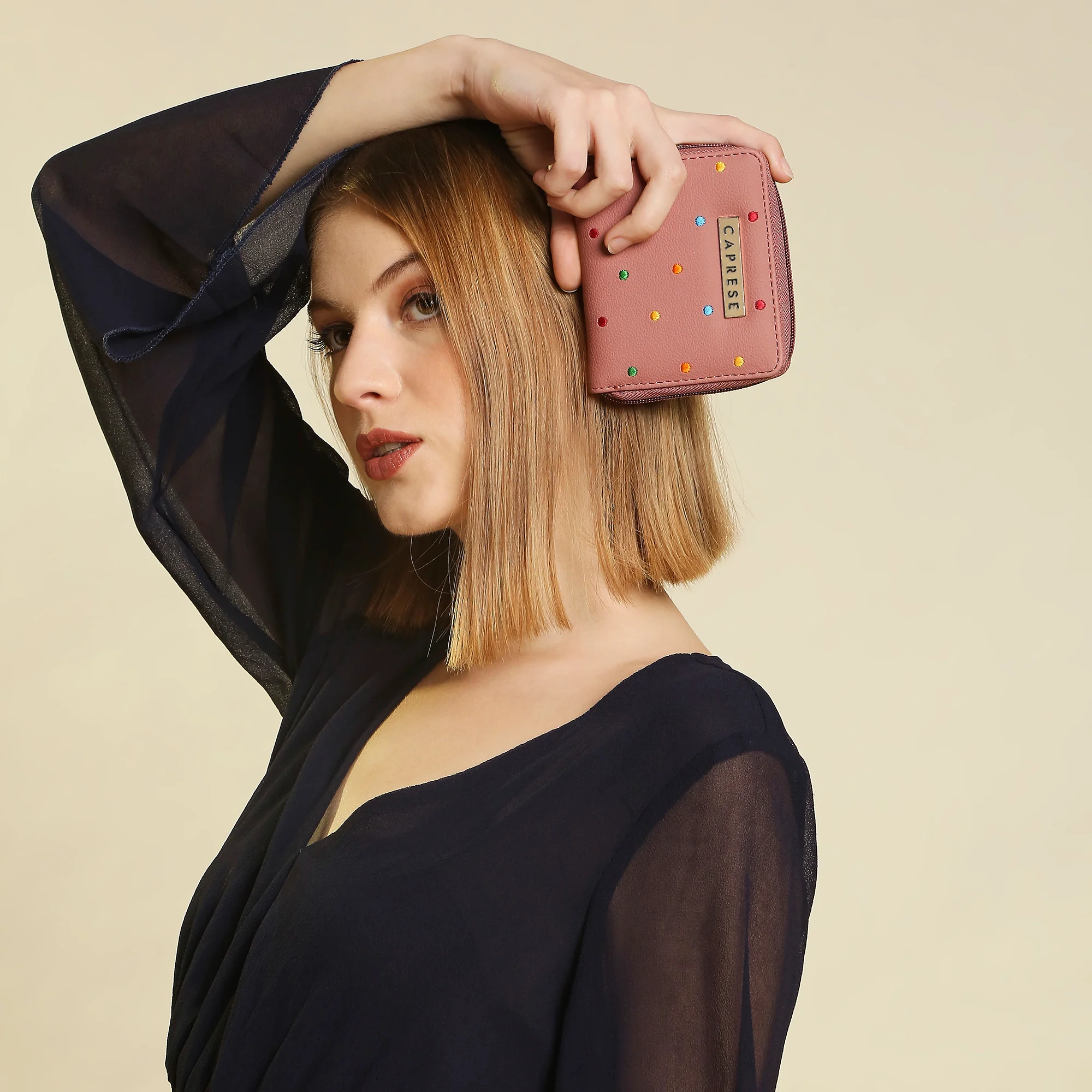 Caprese Popsicle Small Dusty Rose Zip Around Wallet - Image 3