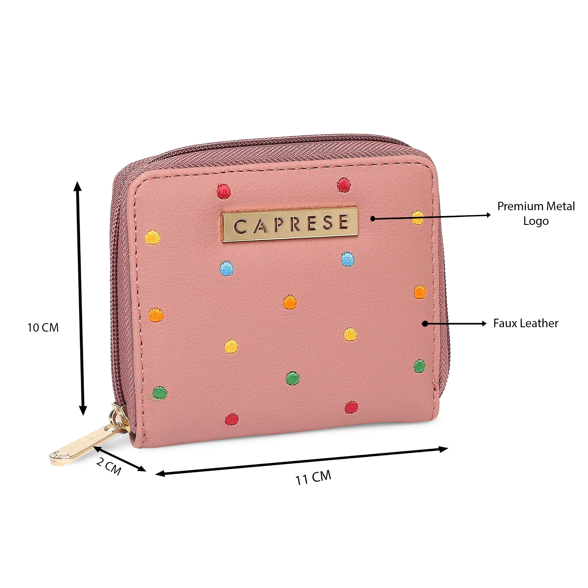 Caprese Popsicle Small Dusty Rose Zip Around Wallet - Image 9
