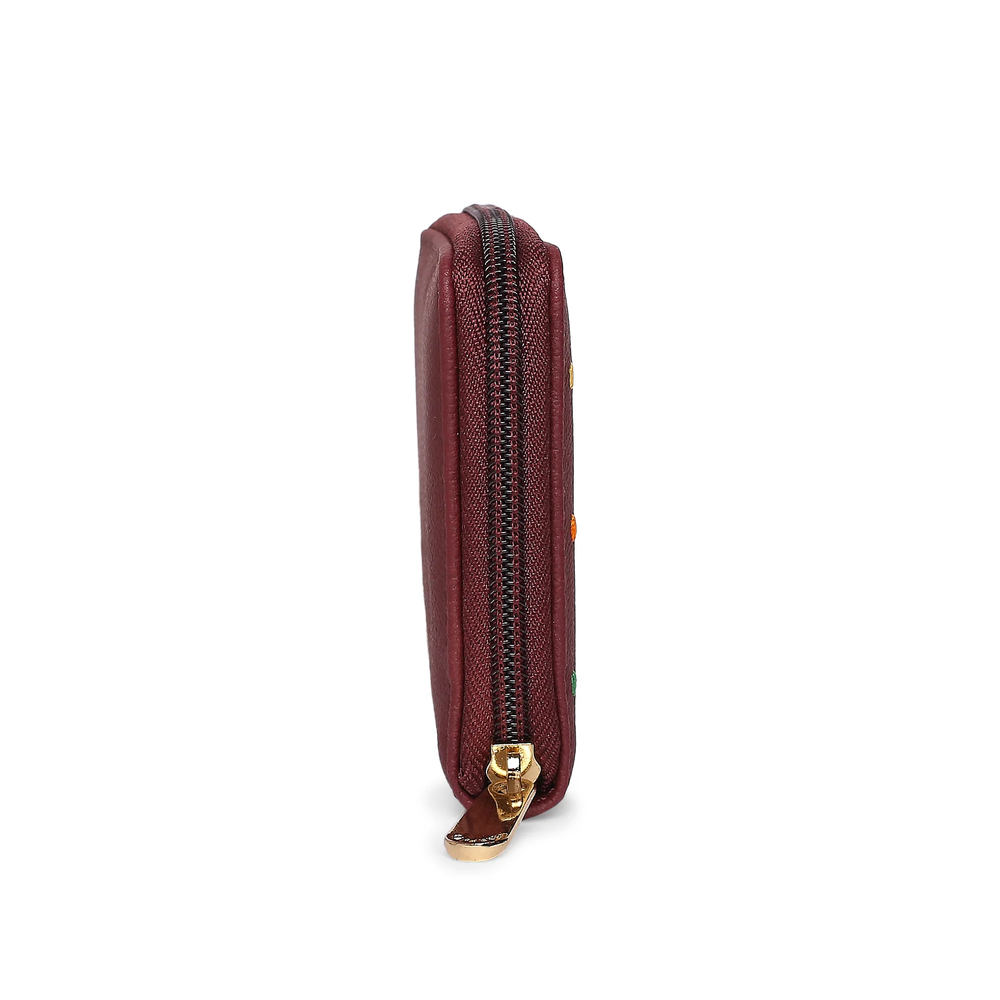 Caprese Popsicle Small Maroon Zip Around Wallet - Image 6