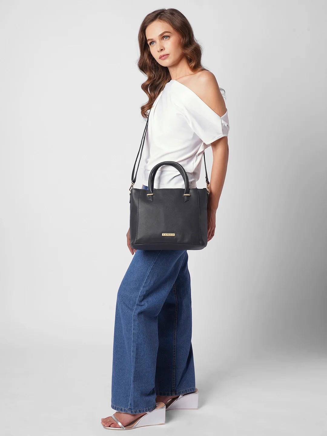 Caprese Porsche Medium Charcoal Tote Bag - Image 9