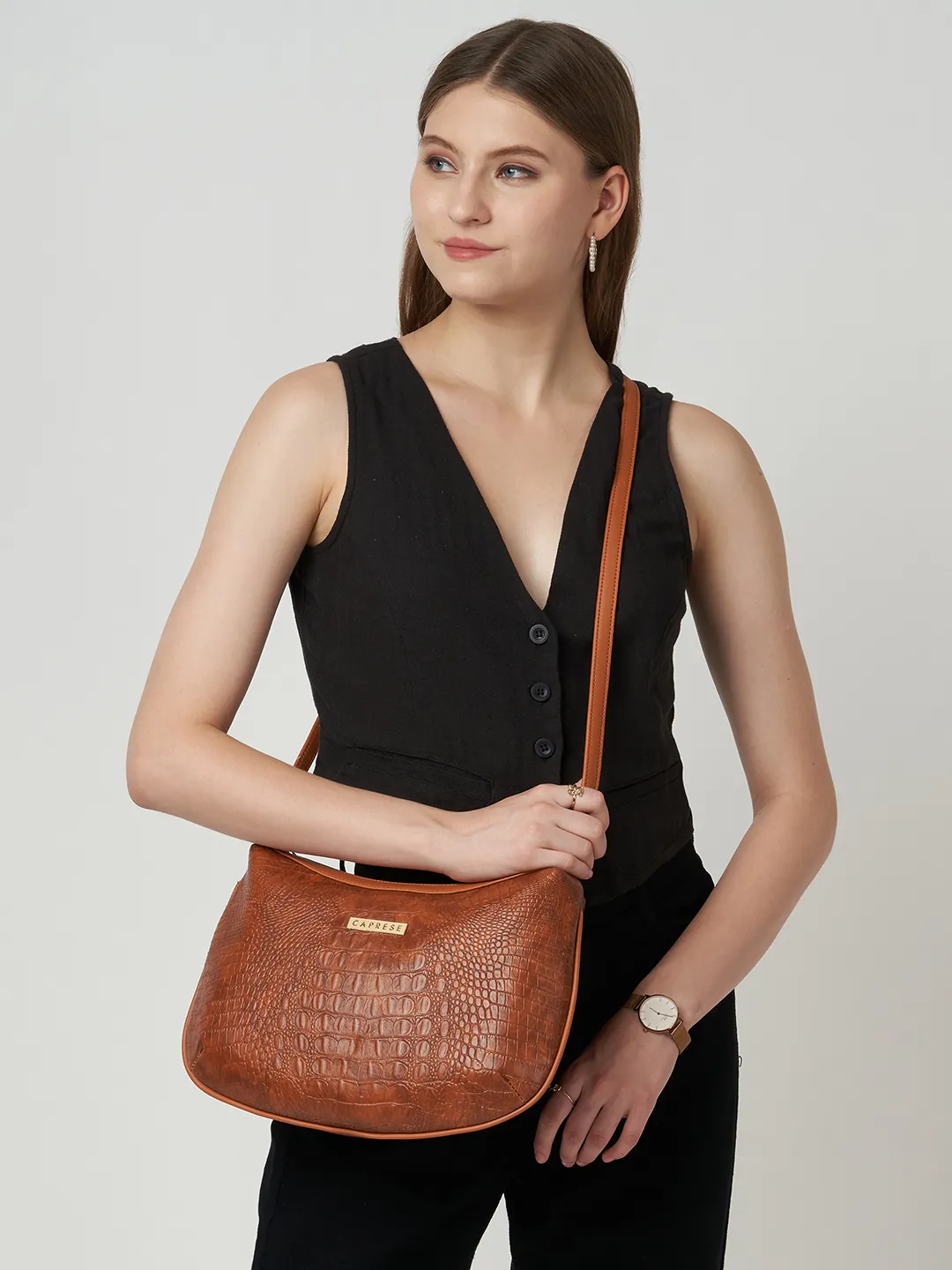 Caprese Pupa Large Black Hobo Bag - Image 2