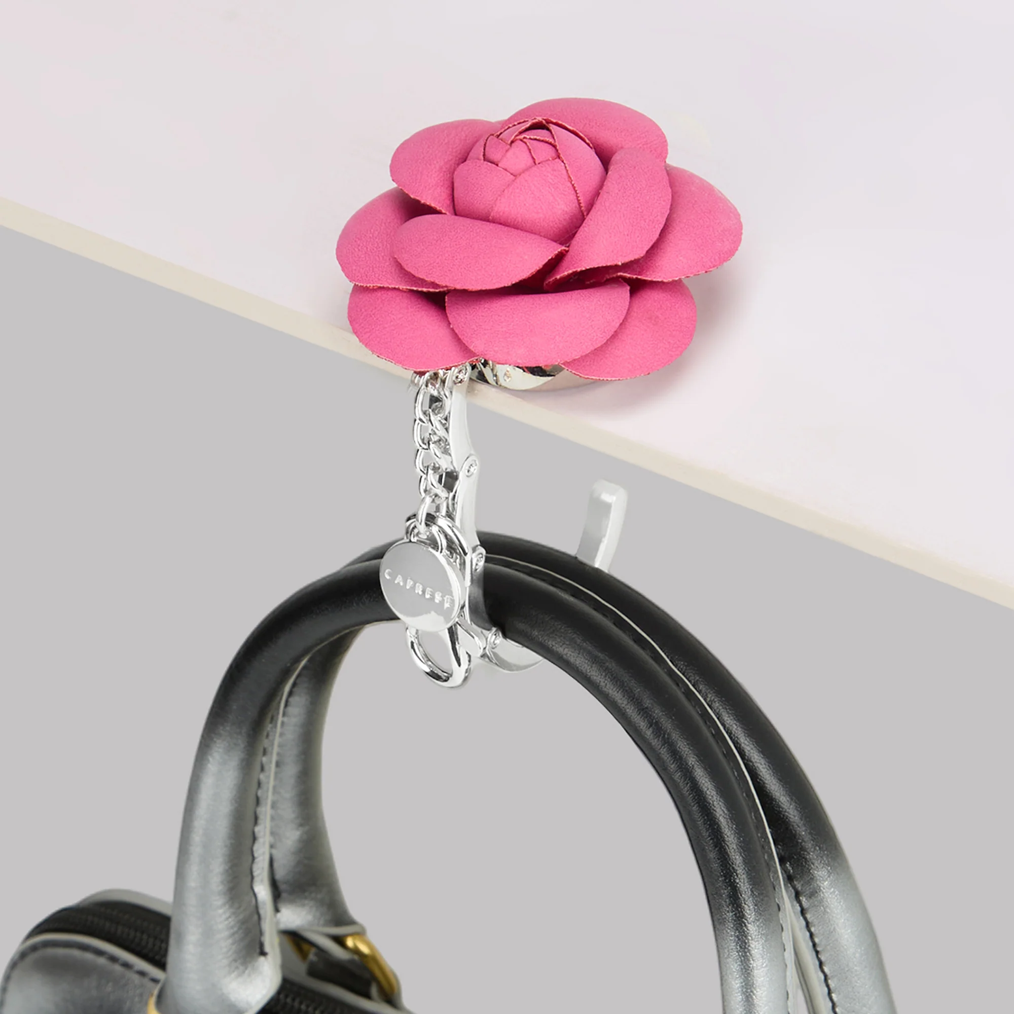 Caprese Rose Purse Hook Small Magenta Charm - Image 4