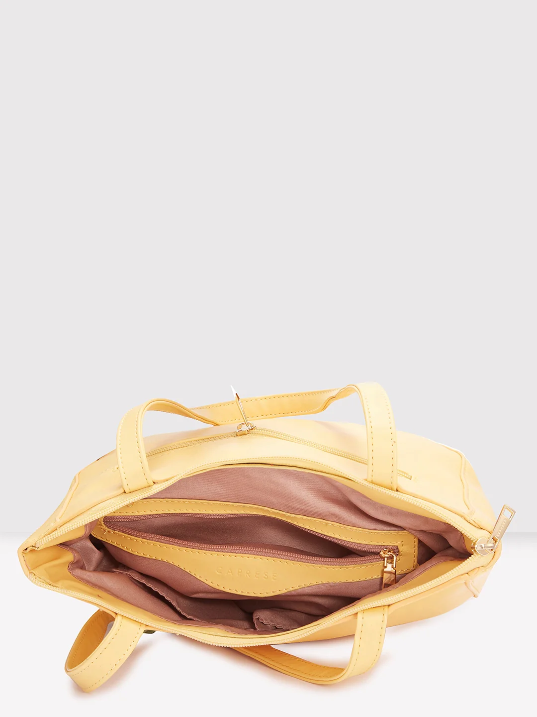 Caprese Pyxis Medium Yellow Satchel Bag - Image 8