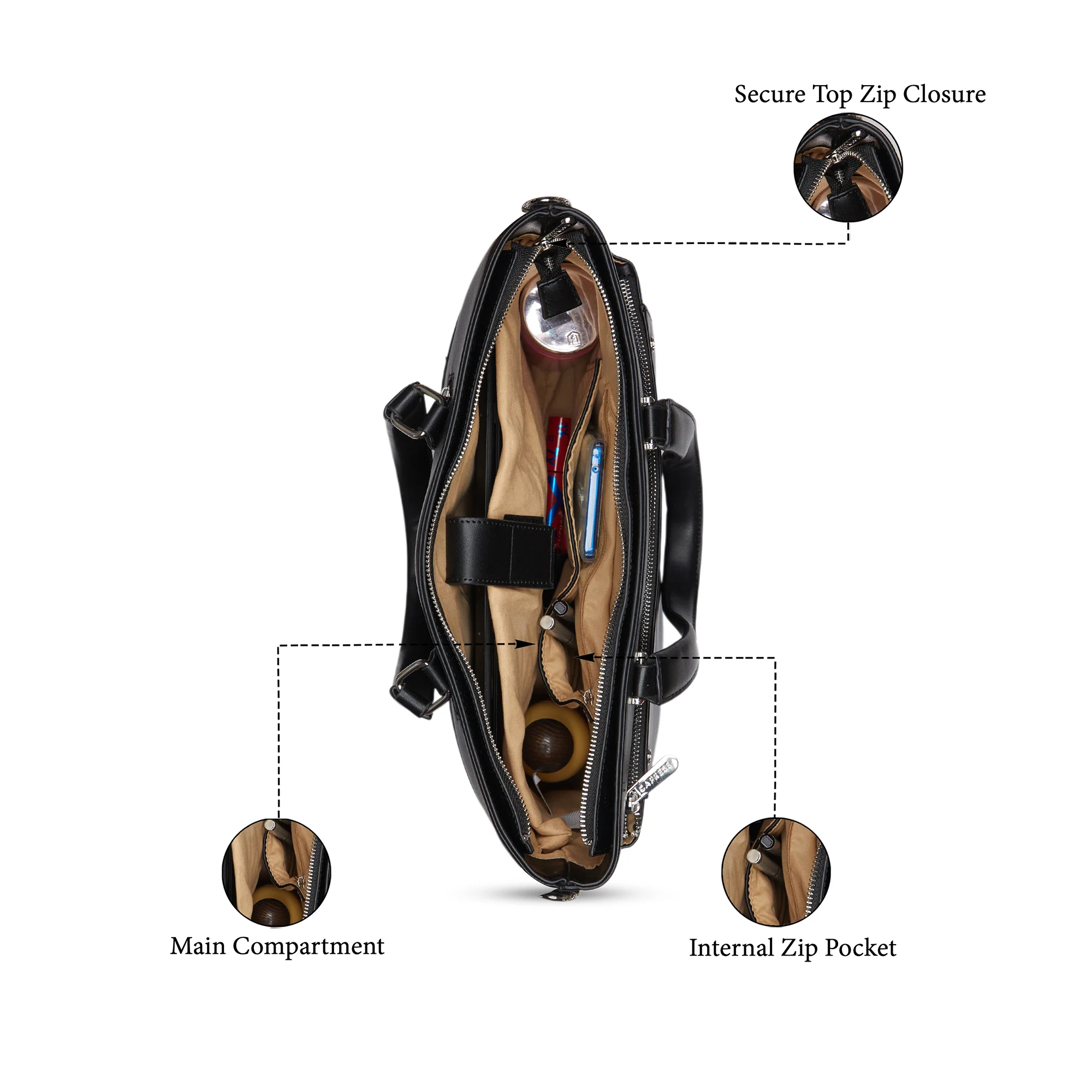 Caprese  Quinn Large Black Laptop Bag - Image 7