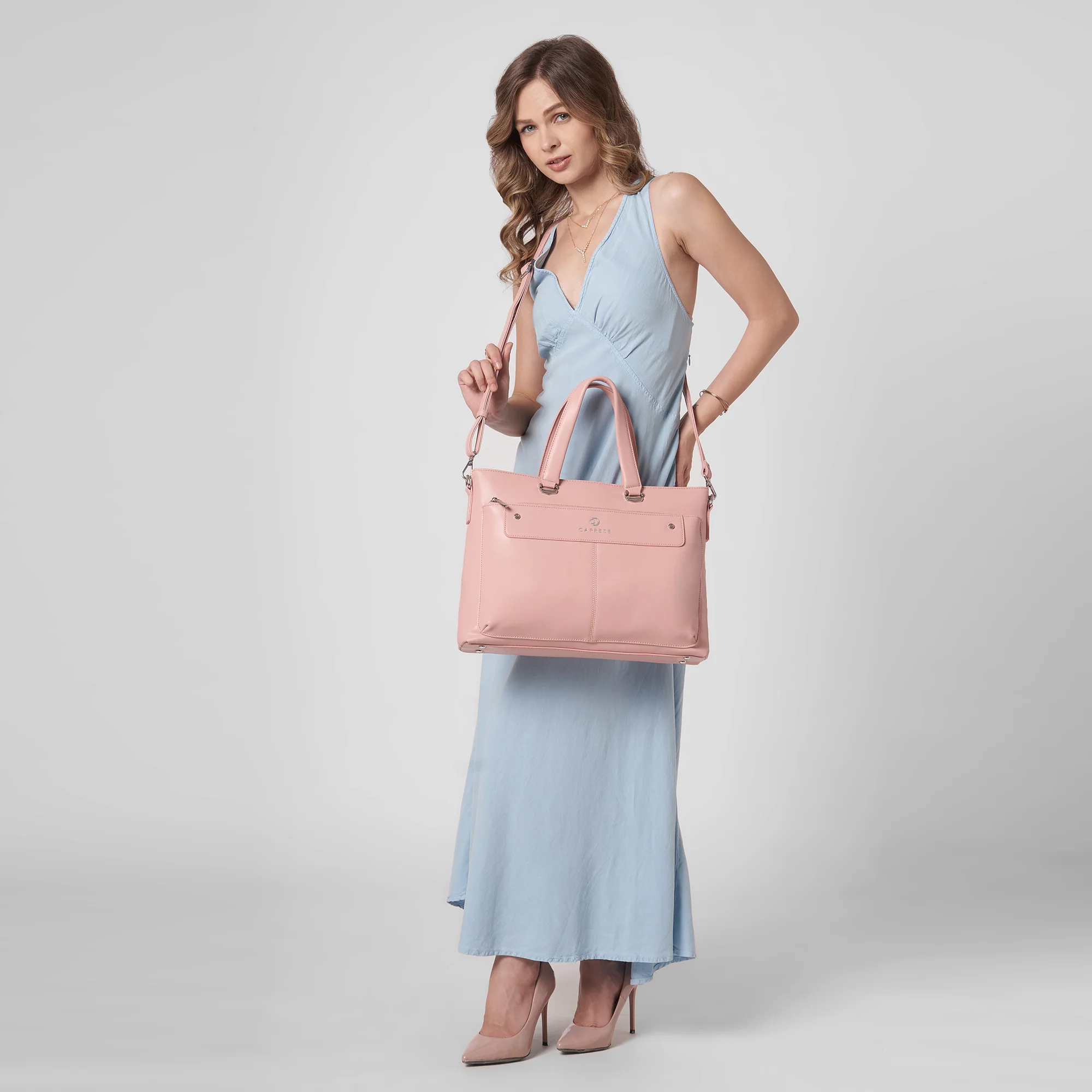 Caprese  Quinn Large Pink Sorbet Laptop Bag - Image 2
