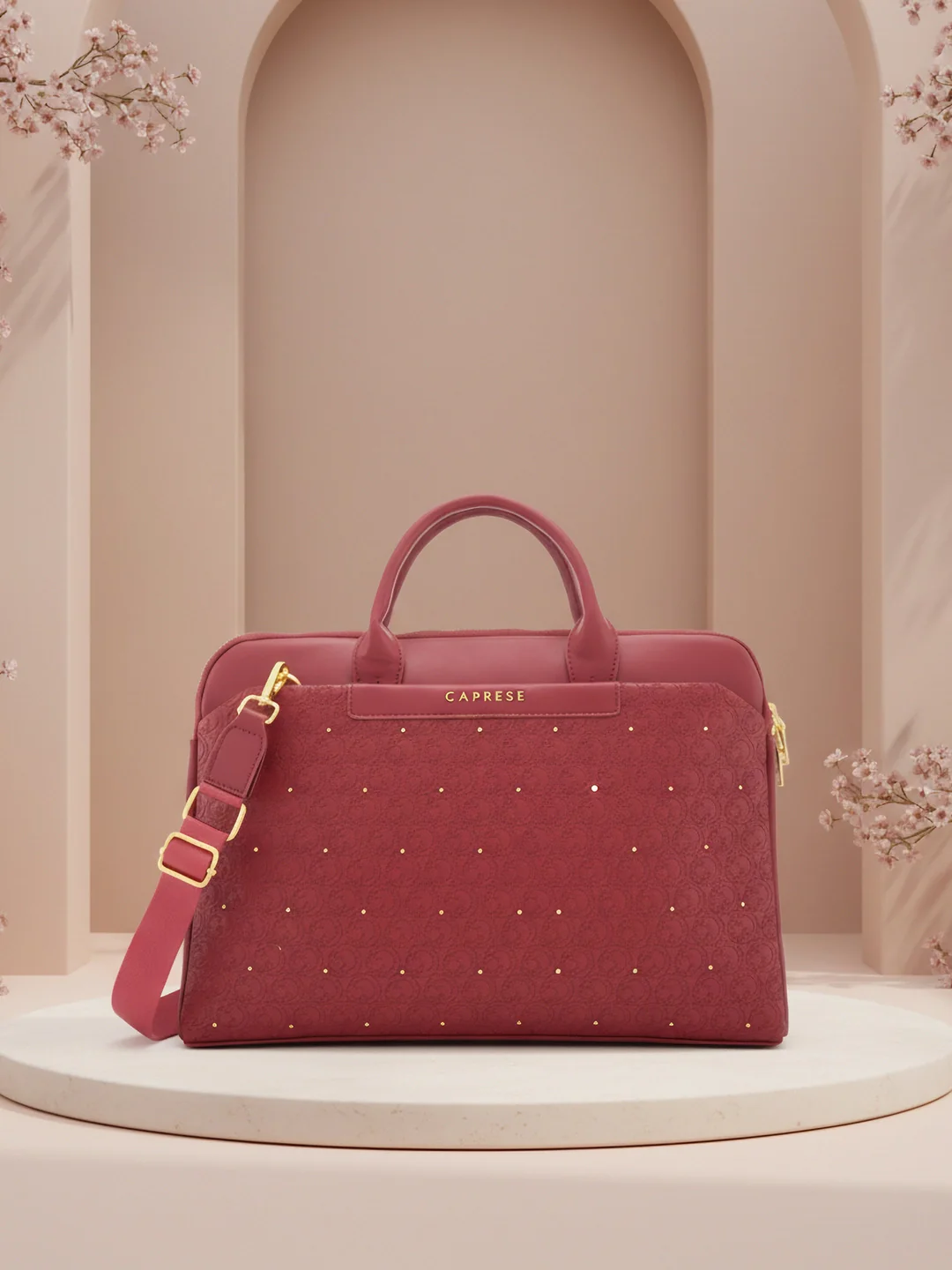 Caprese Rain Large Cherry Lacquer Laptop Bag Bag - Image 10