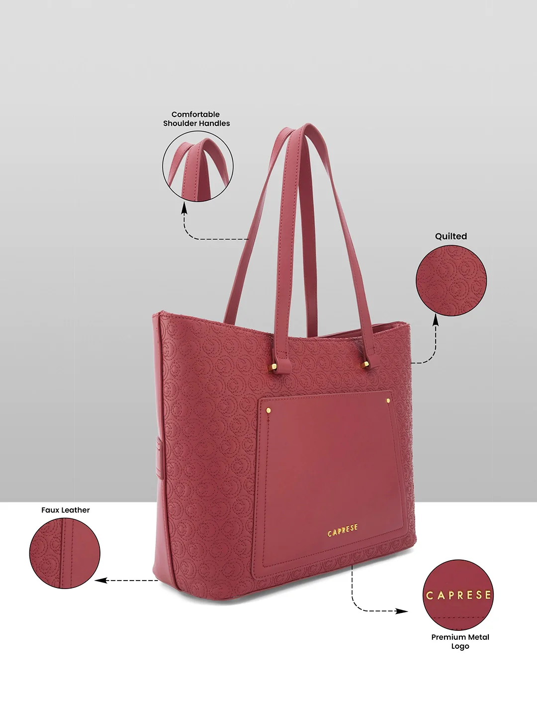 Caprese Rain Large Cherry Lacquer Tote Bag - Image 16
