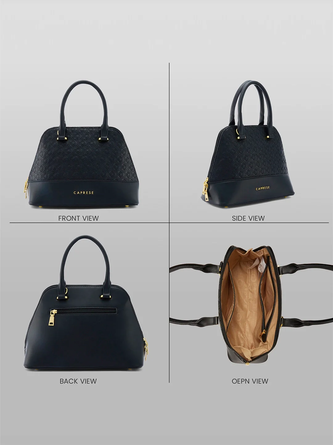 Caprese Rain Small Black Satchel Bag - Image 4