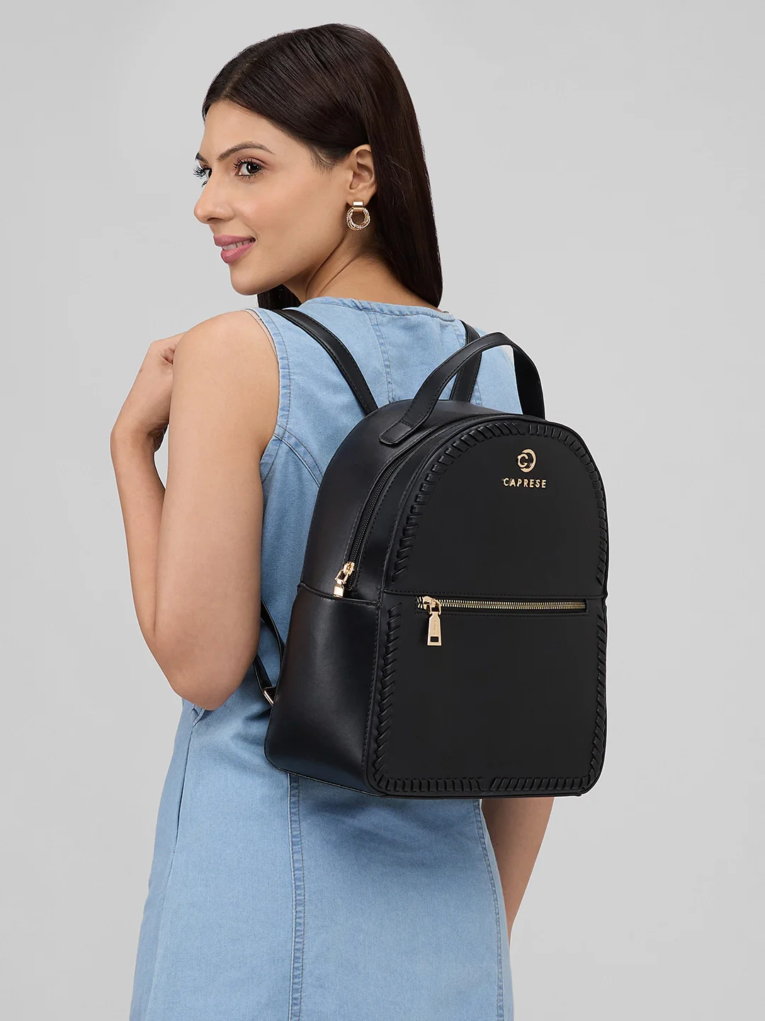 Caprese Ramani Small Black Backpack - Image 11
