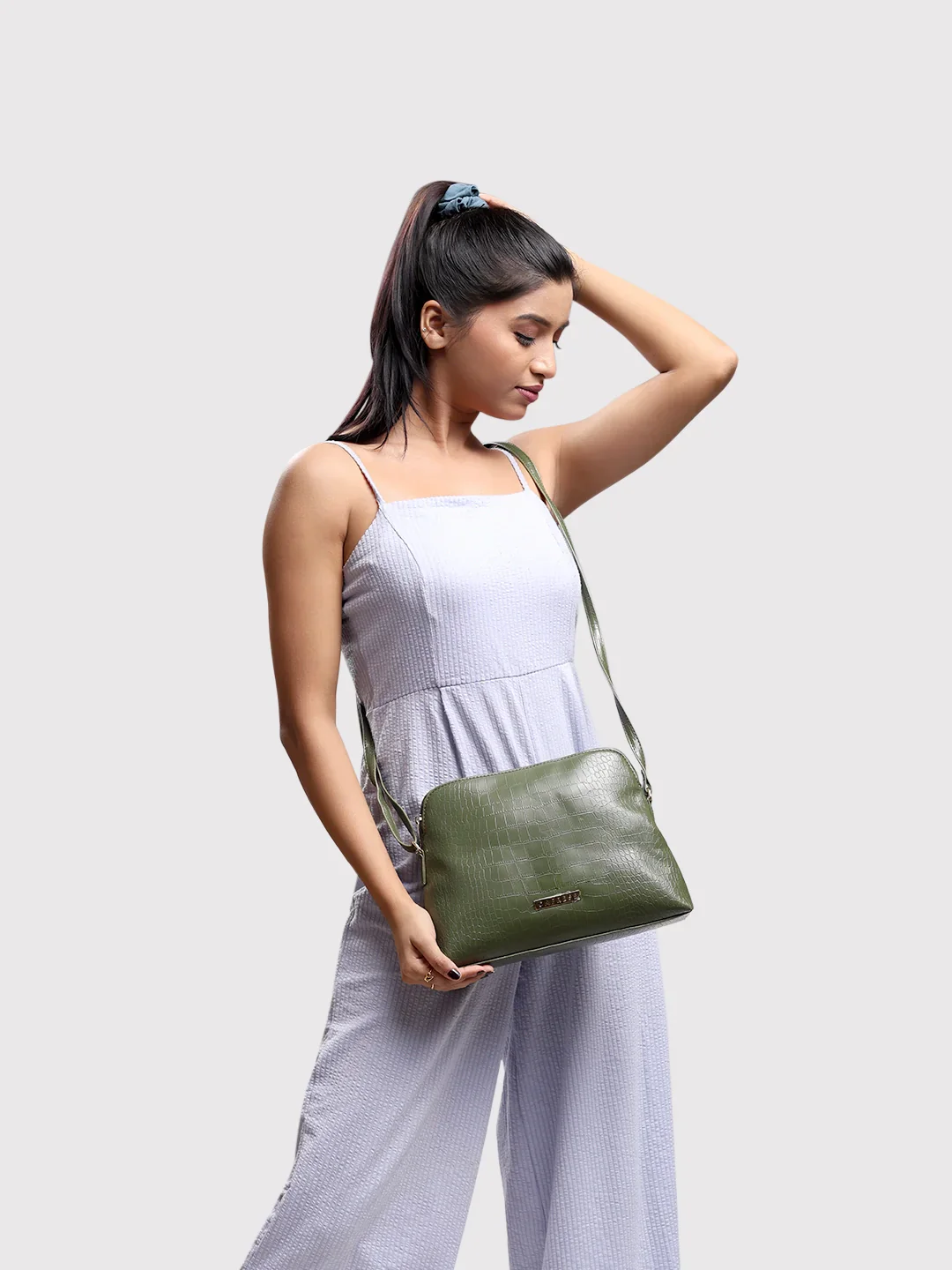 Caprese Rema Large Olive Sling Bag - Image 10