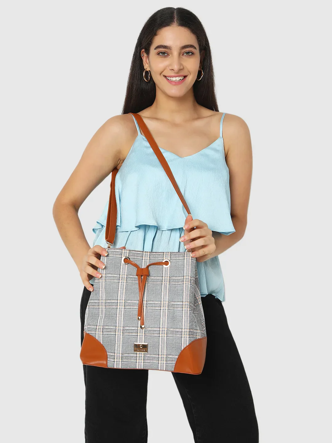 Caprese Remi Large Tan Satchel Bag - Image 12
