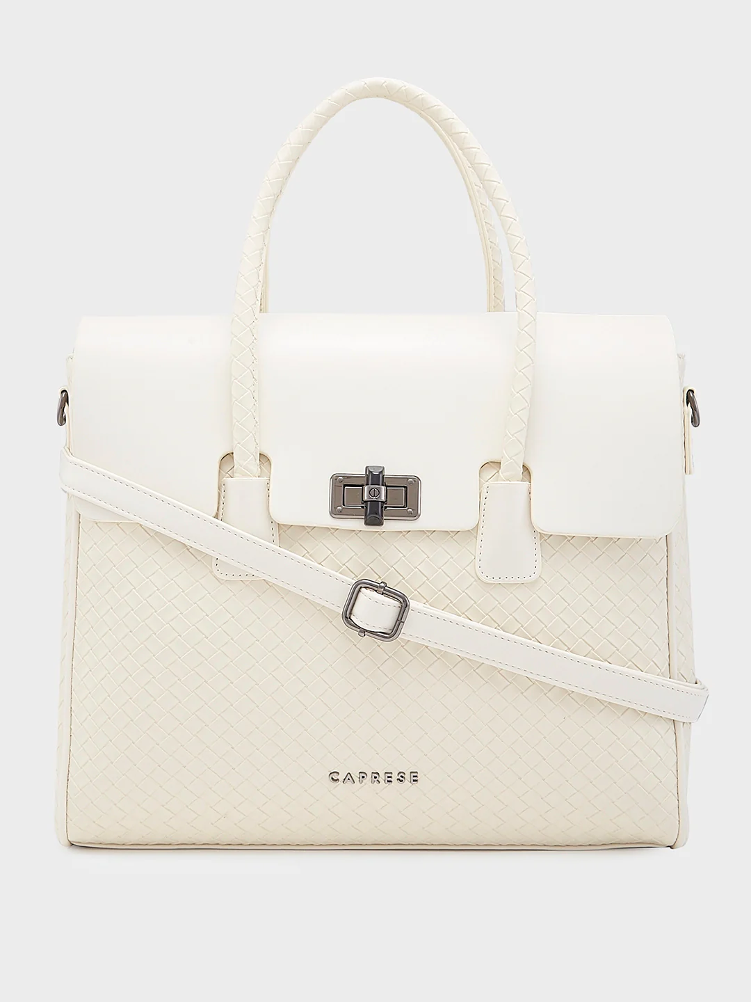 Caprese Renee Medium Beige Satchel Bag - Image 13
