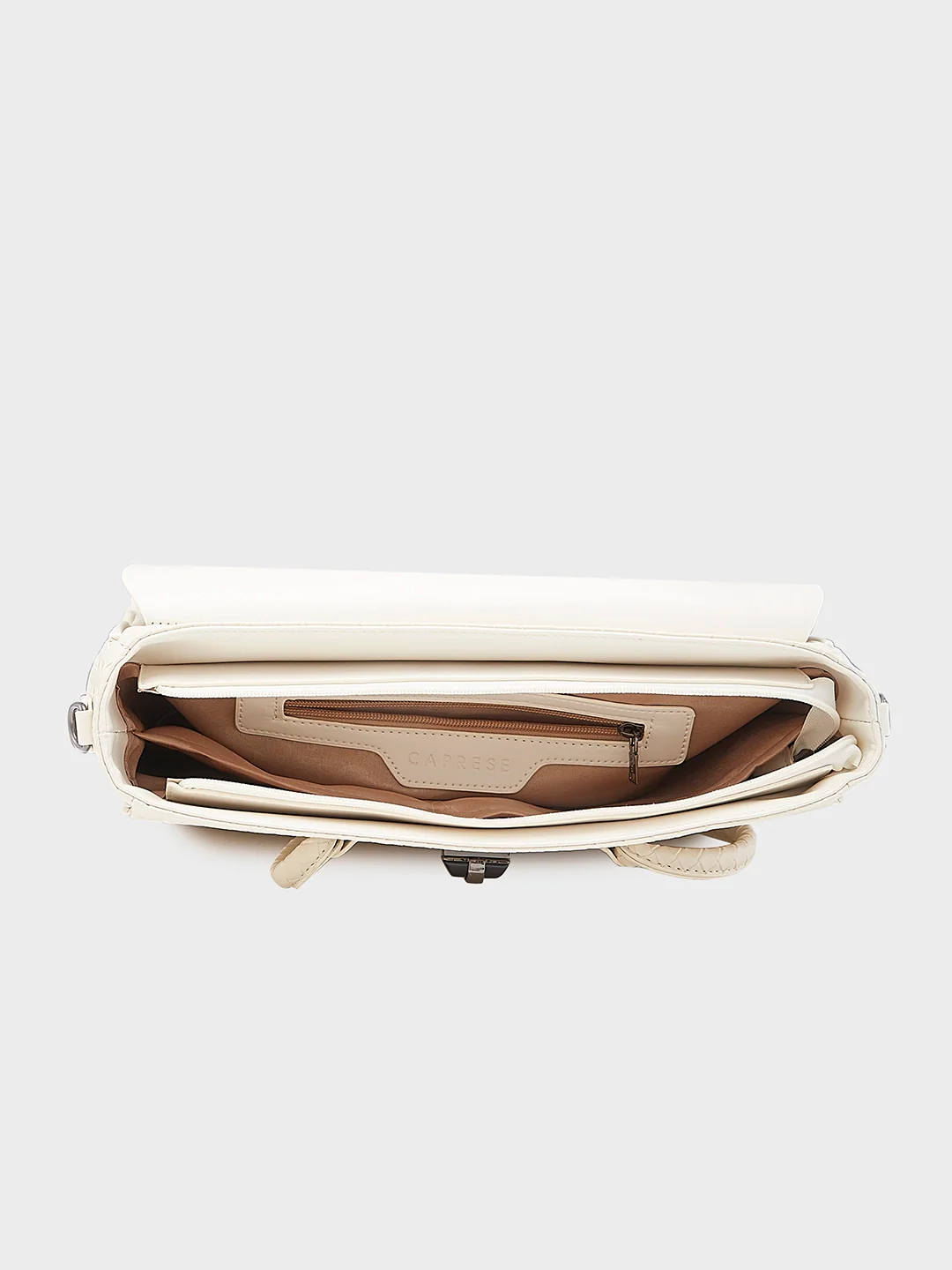 Caprese Renee Medium Beige Satchel Bag - Image 9