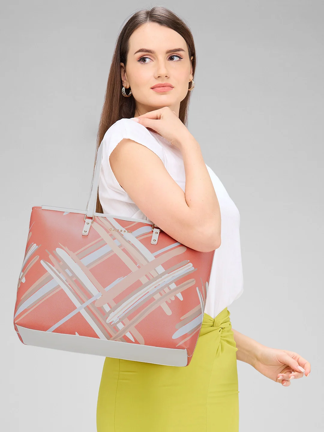 Caprese Renee Large Orange Tote Bag - Image 13